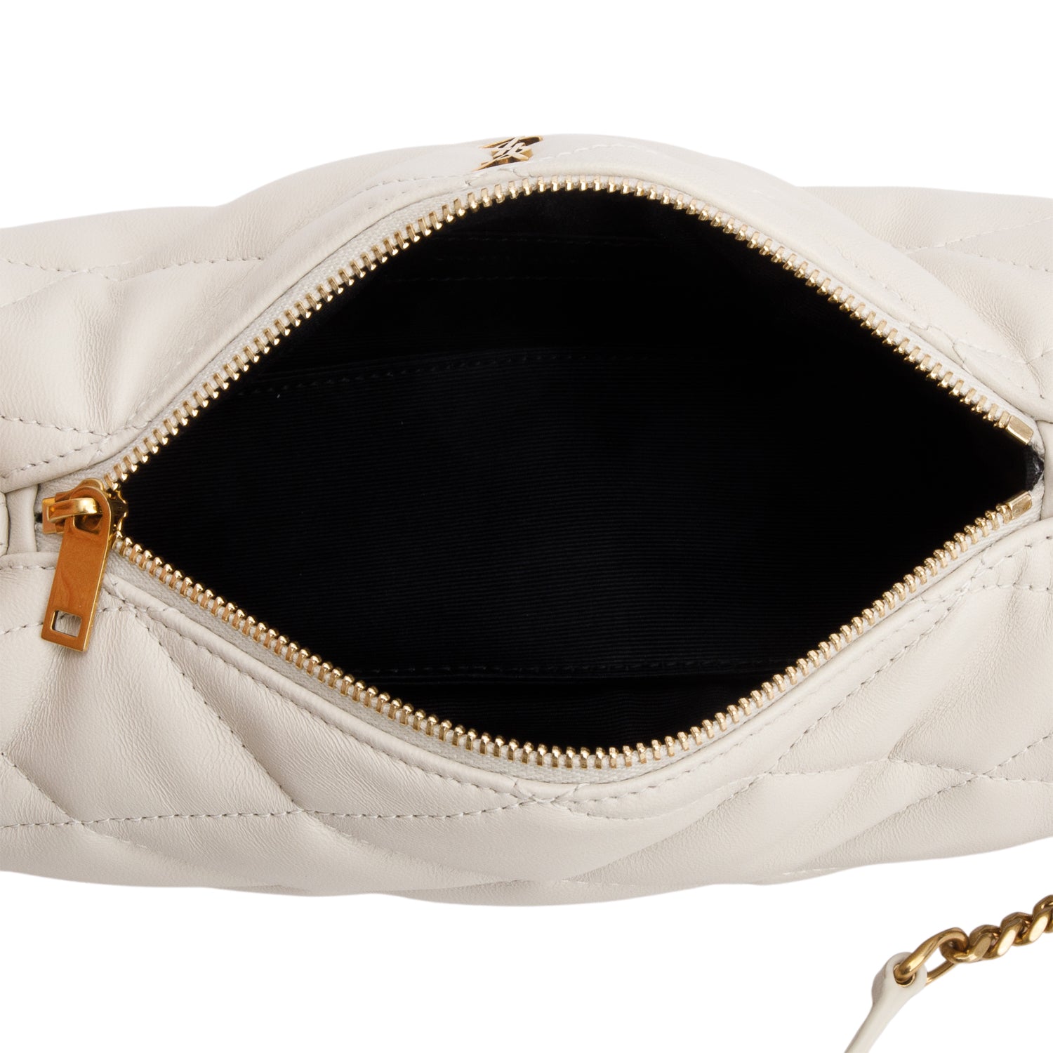 Saint Laurent 2022 Ivory Quilted Lambskin Leather Mini Sade Tube Bag w/ Box