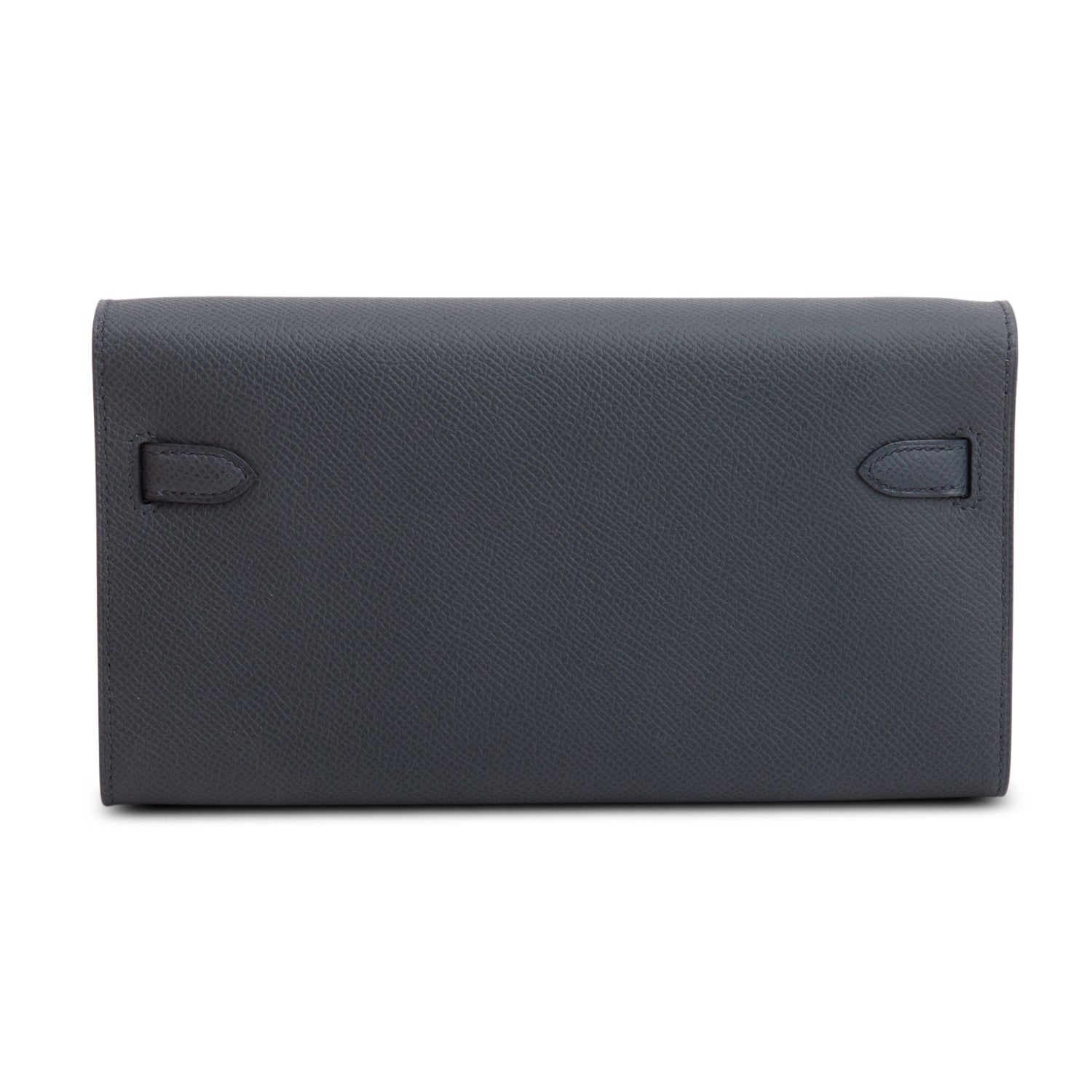 Hermes 2024 Ardoise Epsom Leather Kelly Wallet To Go w/ Strap & Box