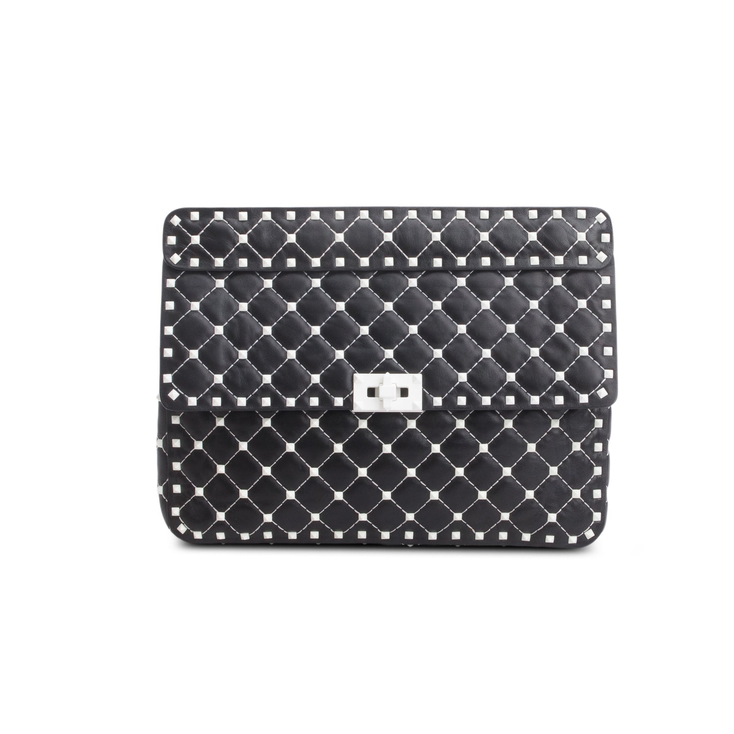 Valentino Black Nappa Leather Medium Rockstud Spike Shoulder Bag