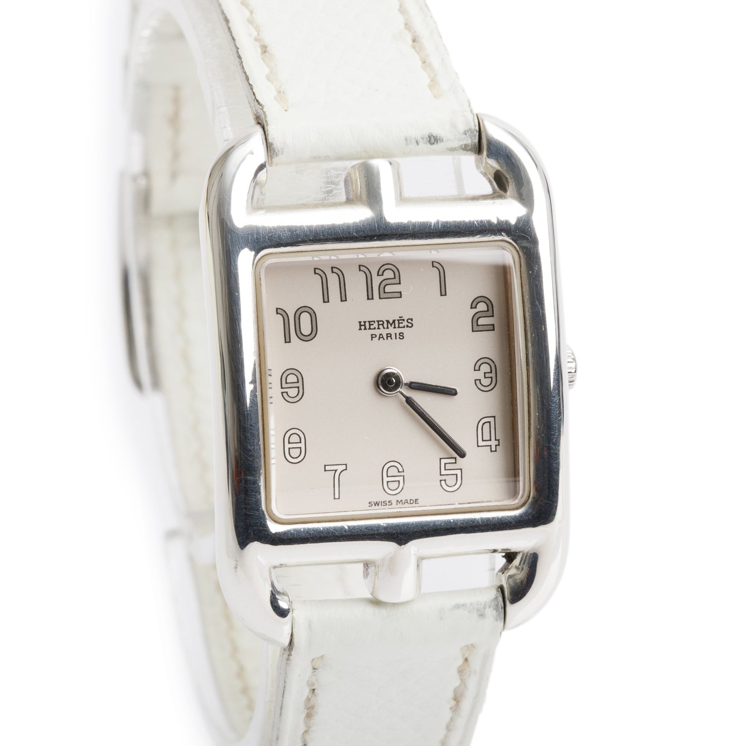 Hermes Stainless Steel Cape Cod PM 23 MM Watch, White Dial