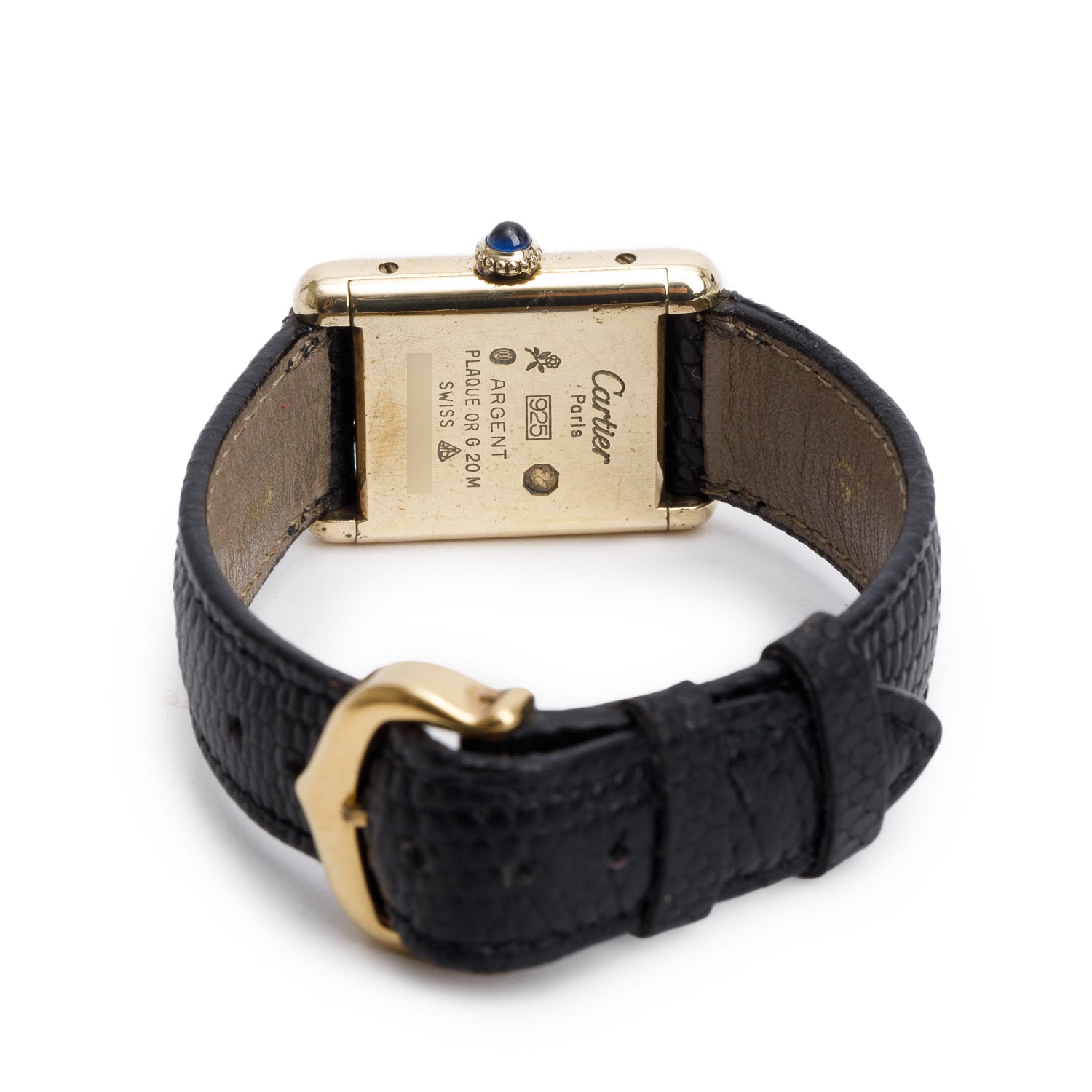 Cartier Vintage 18k Gold Vermeil Sterling Silver Argent Must de Cartier Tank Quartz Watch Trinity Dial