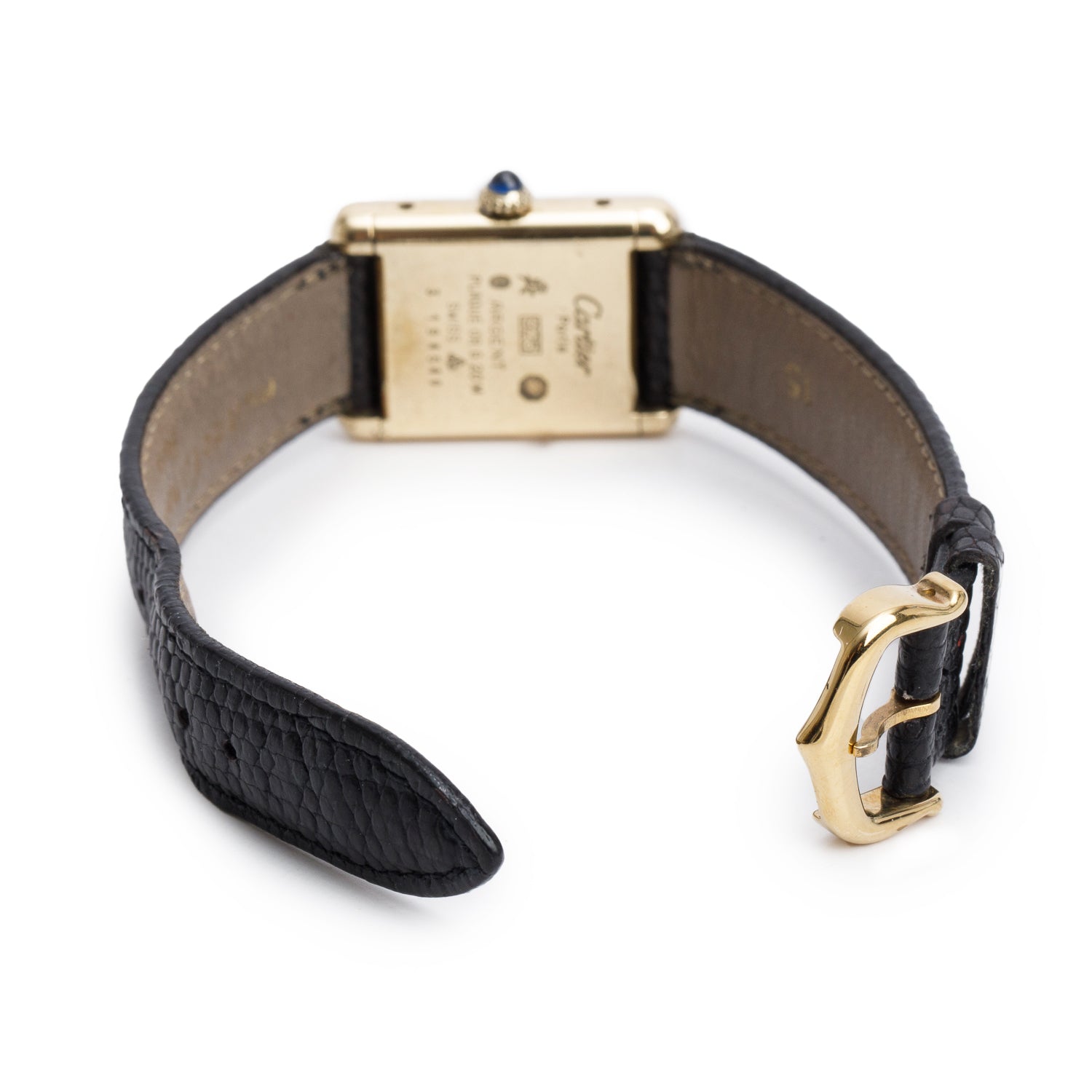 Cartier Vintage 18k Gold Vermeil Sterling Silver Argent Must de Cartier Tank Quartz Watch Trinity Dial