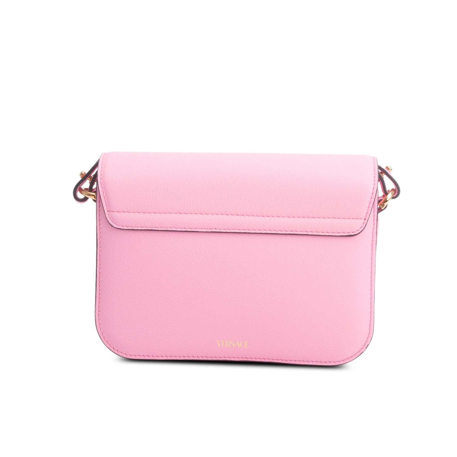 Versace Pink Grained Calfskin La Medusa Shoulder Bag