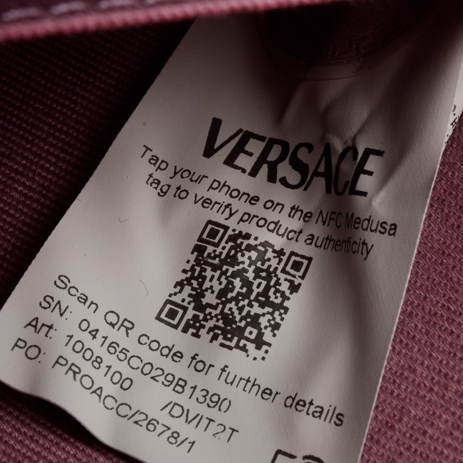 Versace Pink Grained Calfskin La Medusa Shoulder Bag