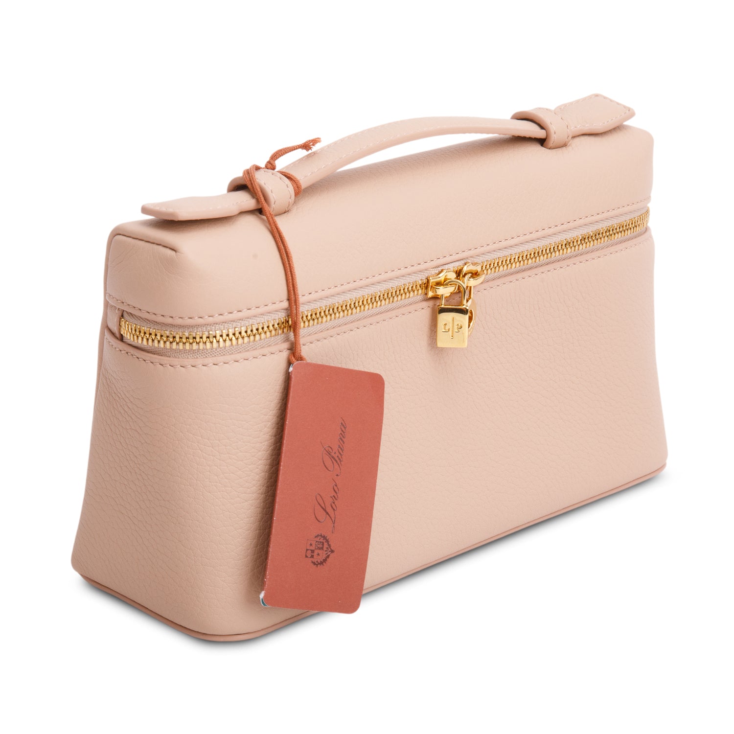 Loro Piana Pink Grained Calfskin Leather Extra Pocket L19 Pouch w/ Strap & Box