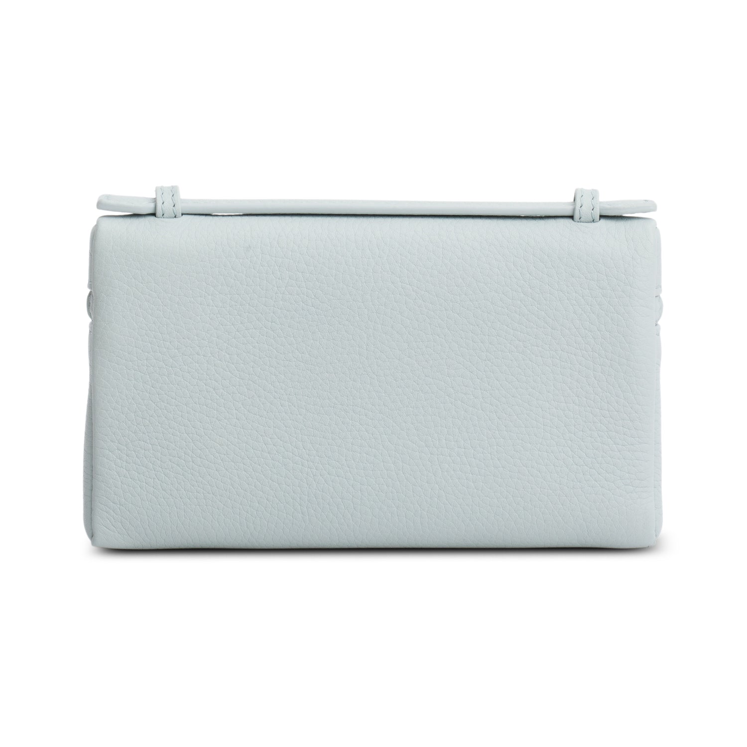 Loro Piana 2025 Blue Grained Calfskin Leather Extra Pocket Mini Pouch w/ Strap, Box & Receipt