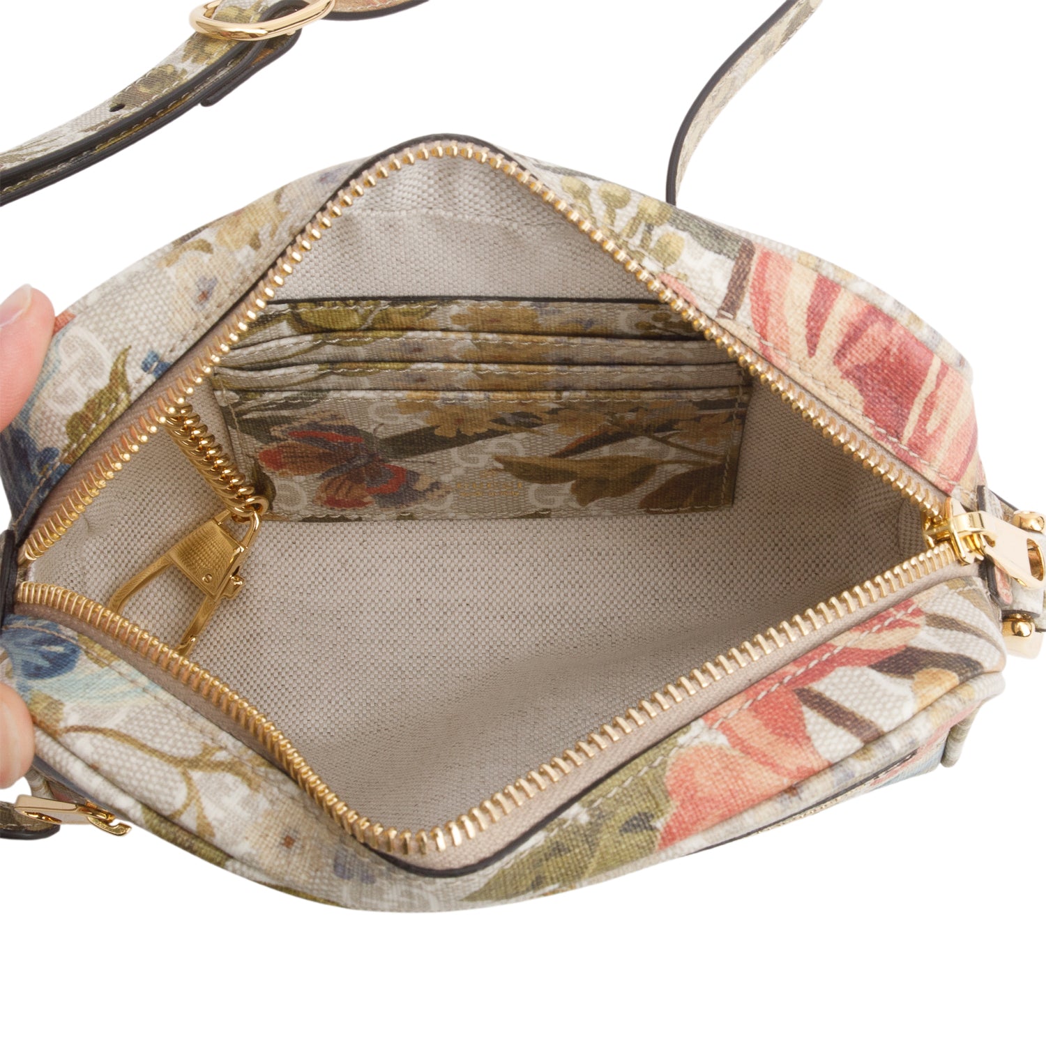 Gucci GG Supreme Web Floral Mini Ophidia Crossbody Bag