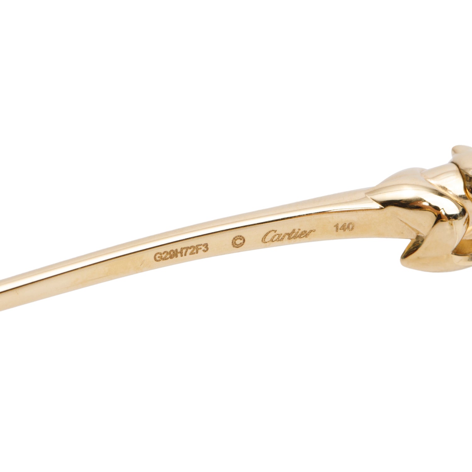Cartier CT0430S Gold-Plated Metal Frame Panthere De Cartier Rectangle Sunglasses w/ Box & Case
