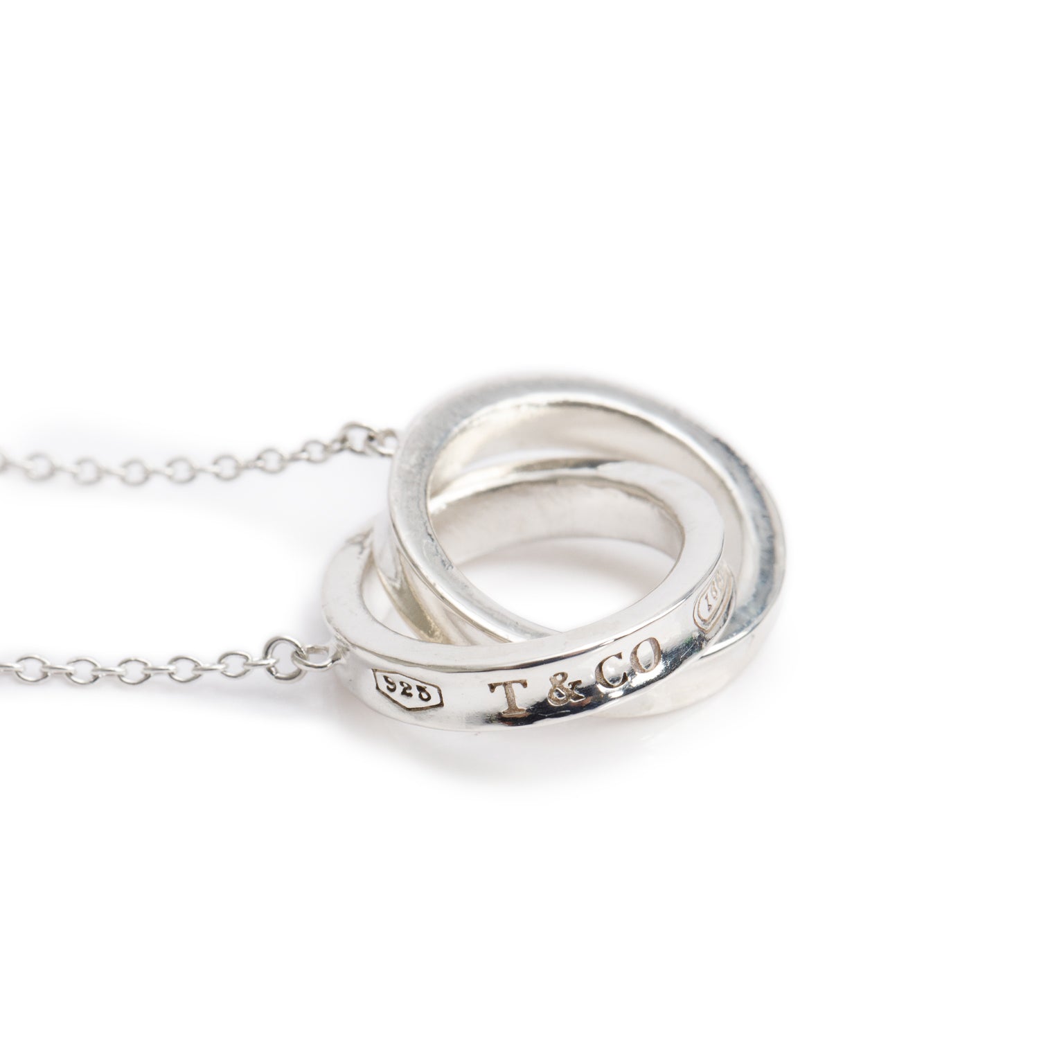 Tiffany & Co. Sterling Silver Small 1837 Interlocking Circles Pendant Necklace