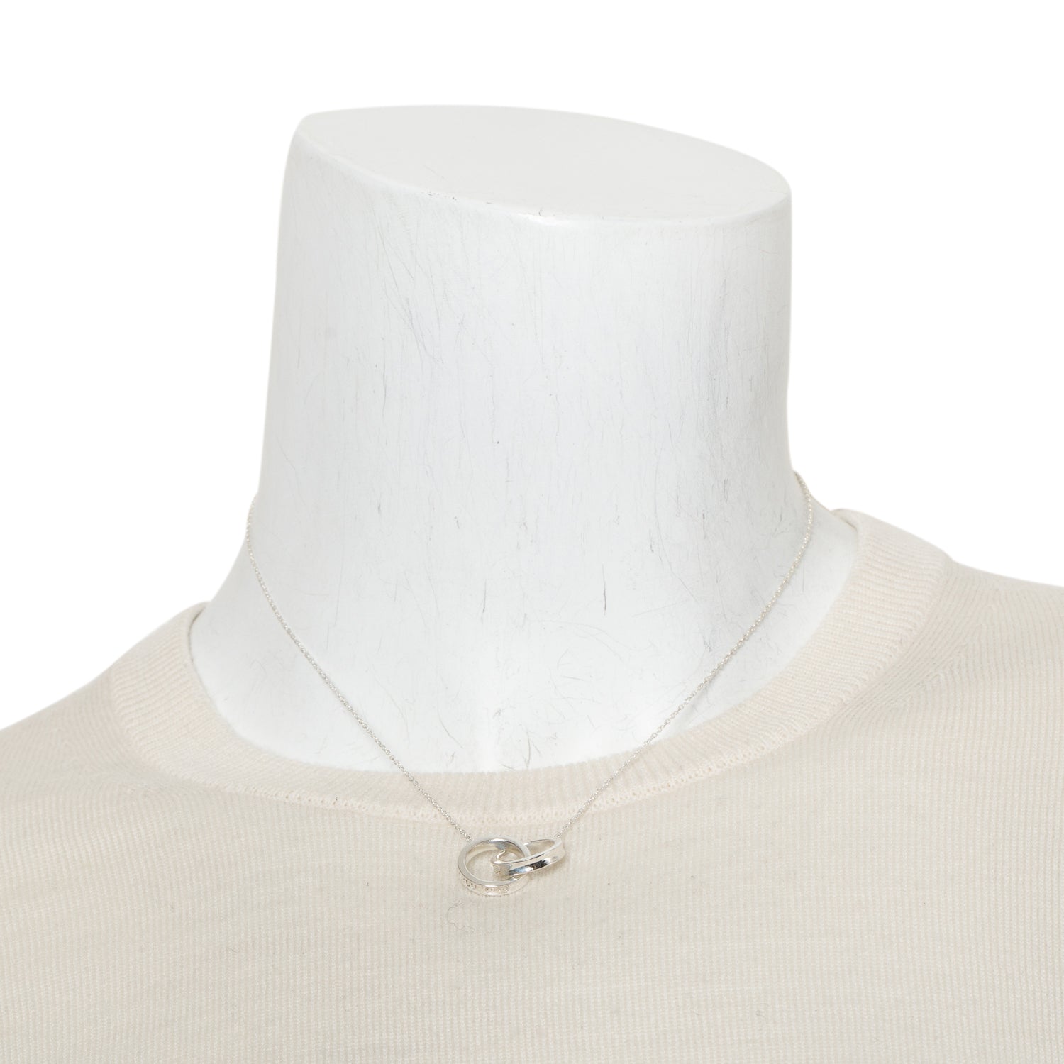 Tiffany & Co. Sterling Silver Small 1837 Interlocking Circles Pendant Necklace