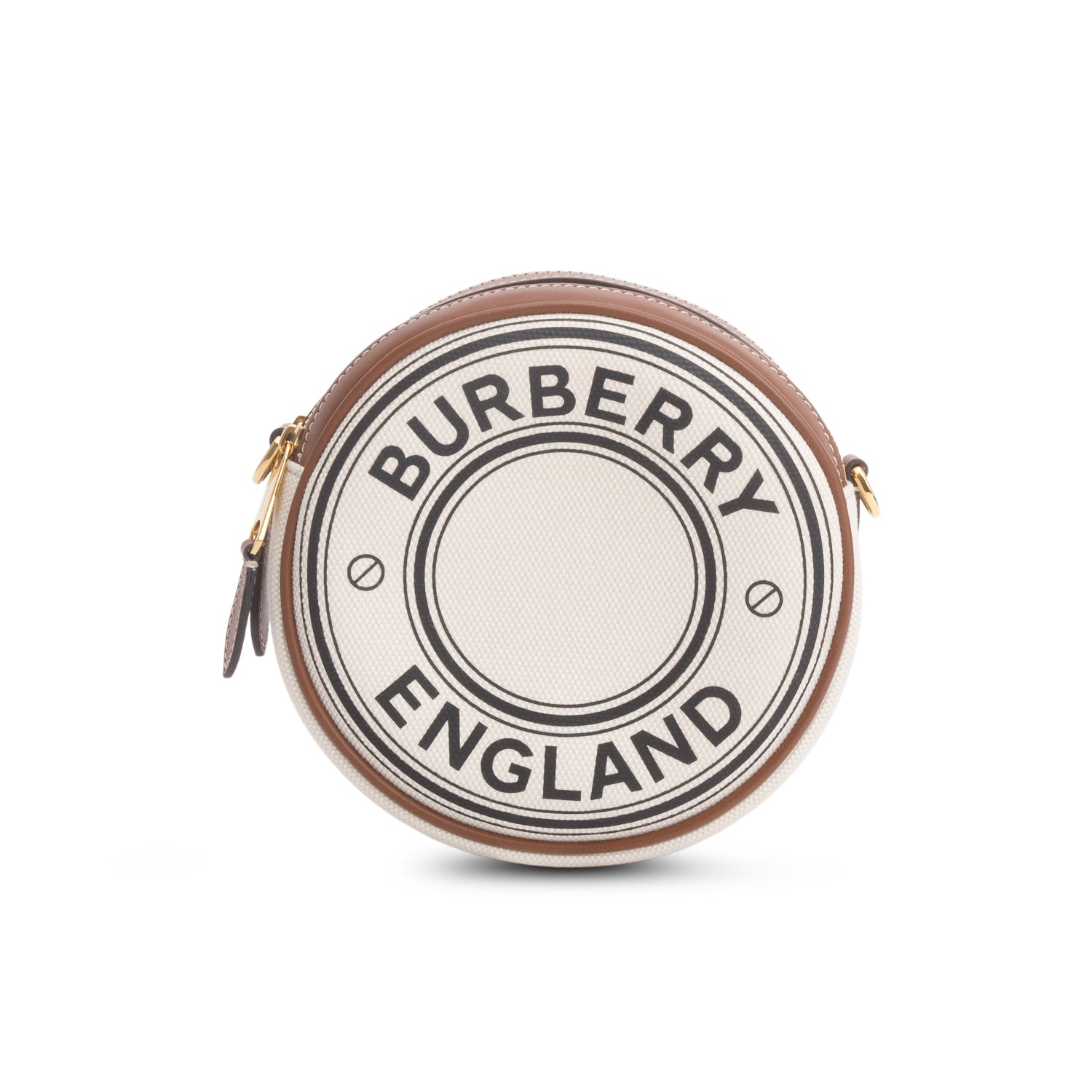 Burberry Beige Canvas Calfskin Louise Bag