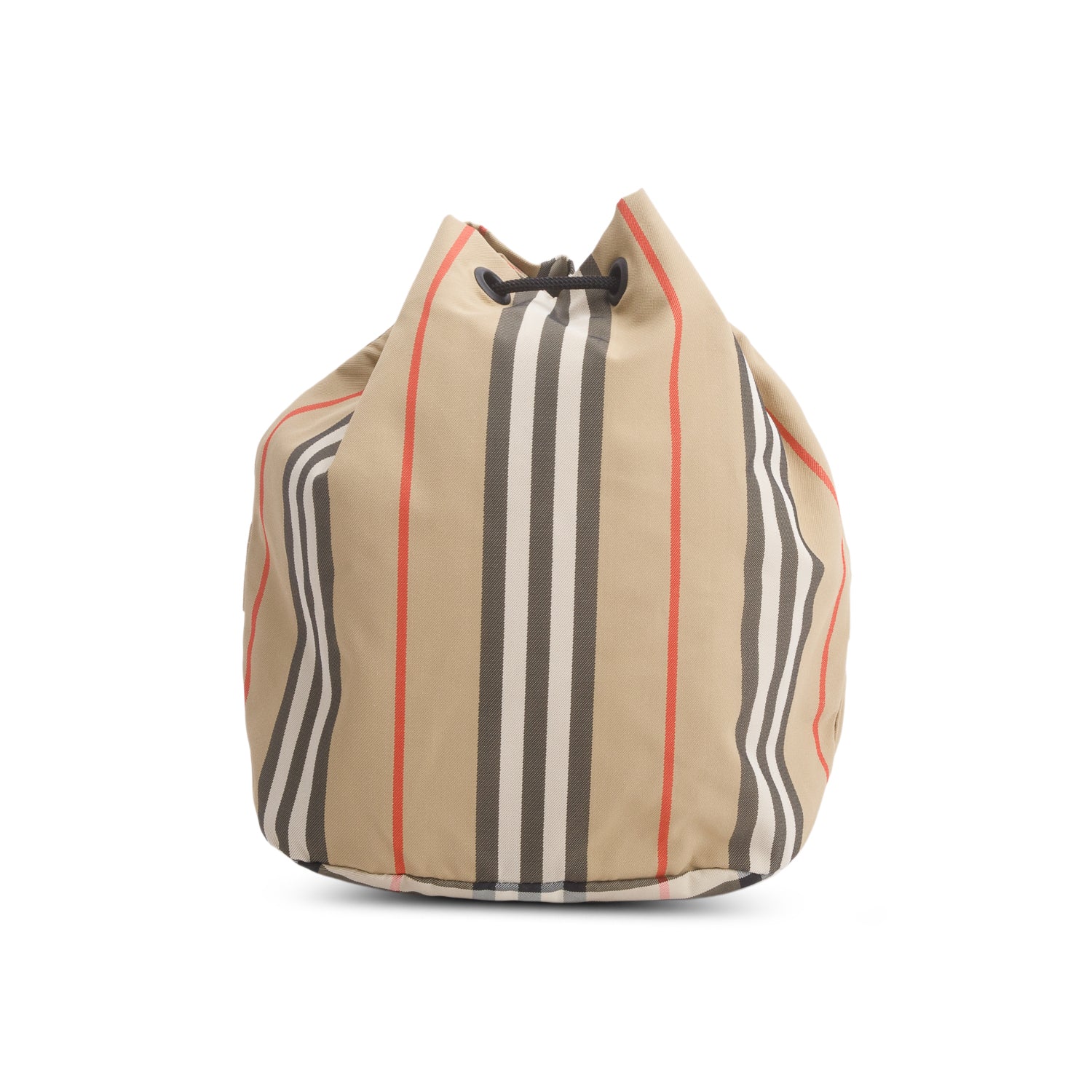 Burberry Beige Icon Stripe Nylon Phoebe Mini Drawstring Pouch