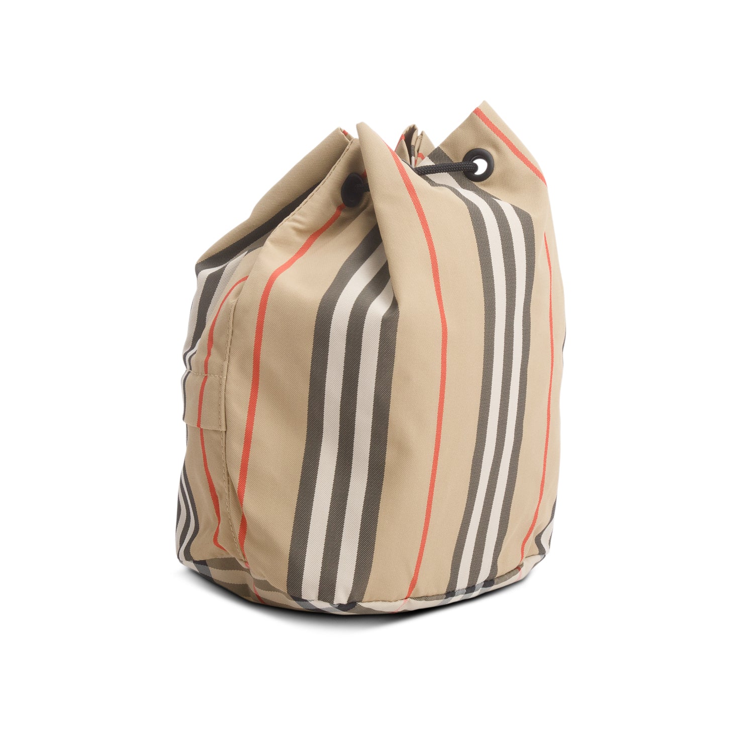 Burberry Beige Icon Stripe Nylon Phoebe Mini Drawstring Pouch
