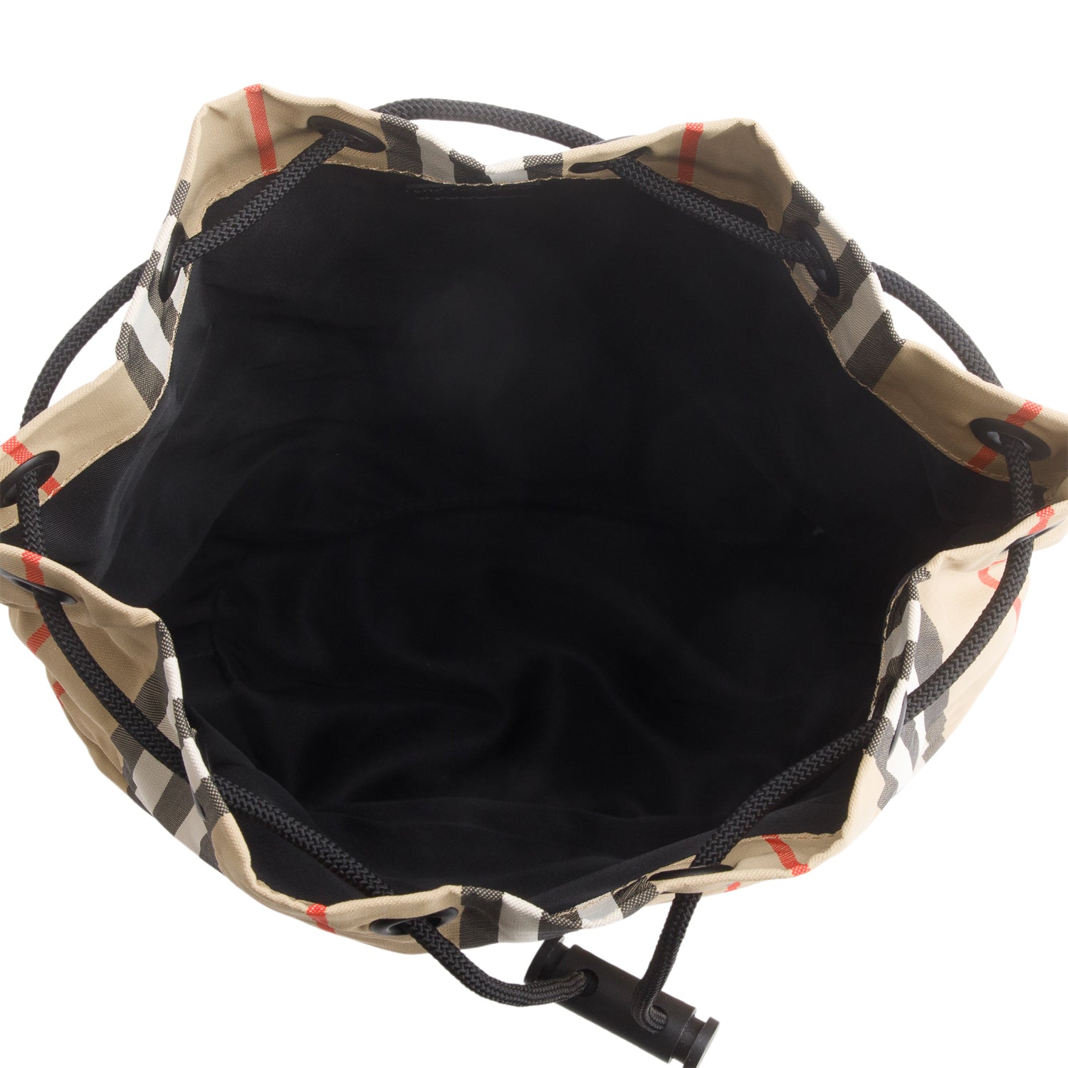 Burberry Beige Icon Stripe Nylon Phoebe Mini Drawstring Pouch