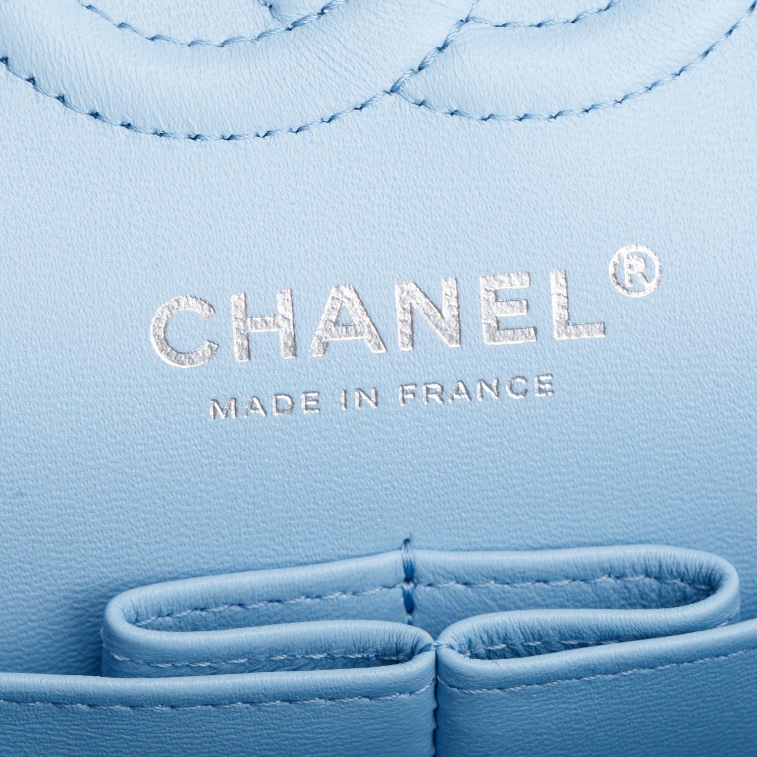 Chanel Blue Denim Quilted Small Double Flap Bag w/ Box