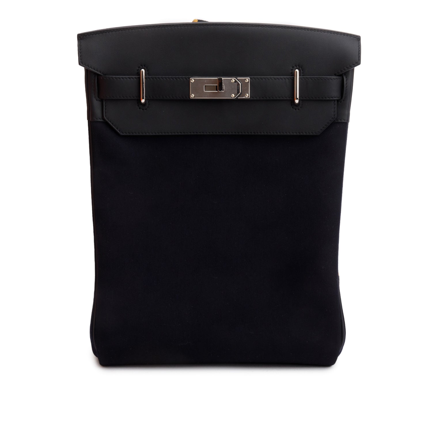 Hermes 2025 Noir Woolycot Canvas Swift Calfskin Hac a Dos GM w/ Box