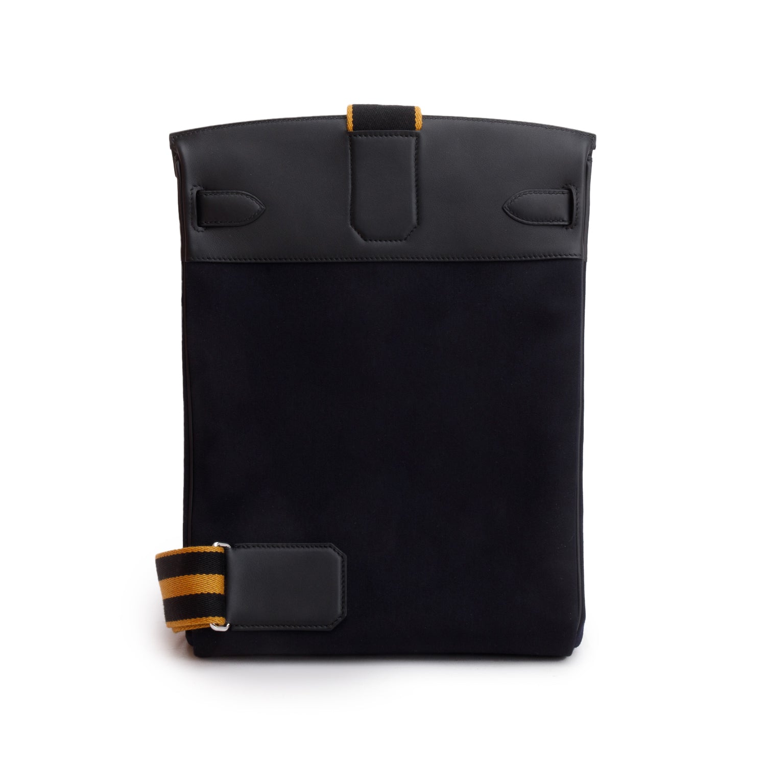 Hermes 2025 Noir Woolycot Canvas Swift Calfskin Hac a Dos GM w/ Box