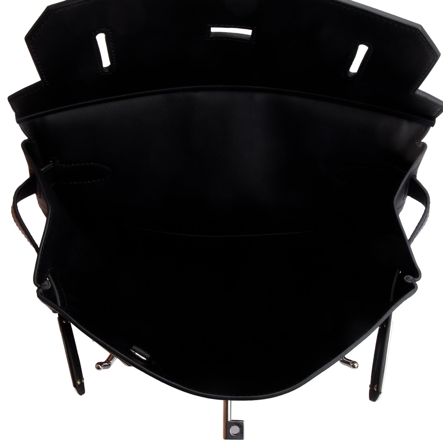 Hermes 2025 Noir Woolycot Canvas Swift Calfskin Hac a Dos GM w/ Box