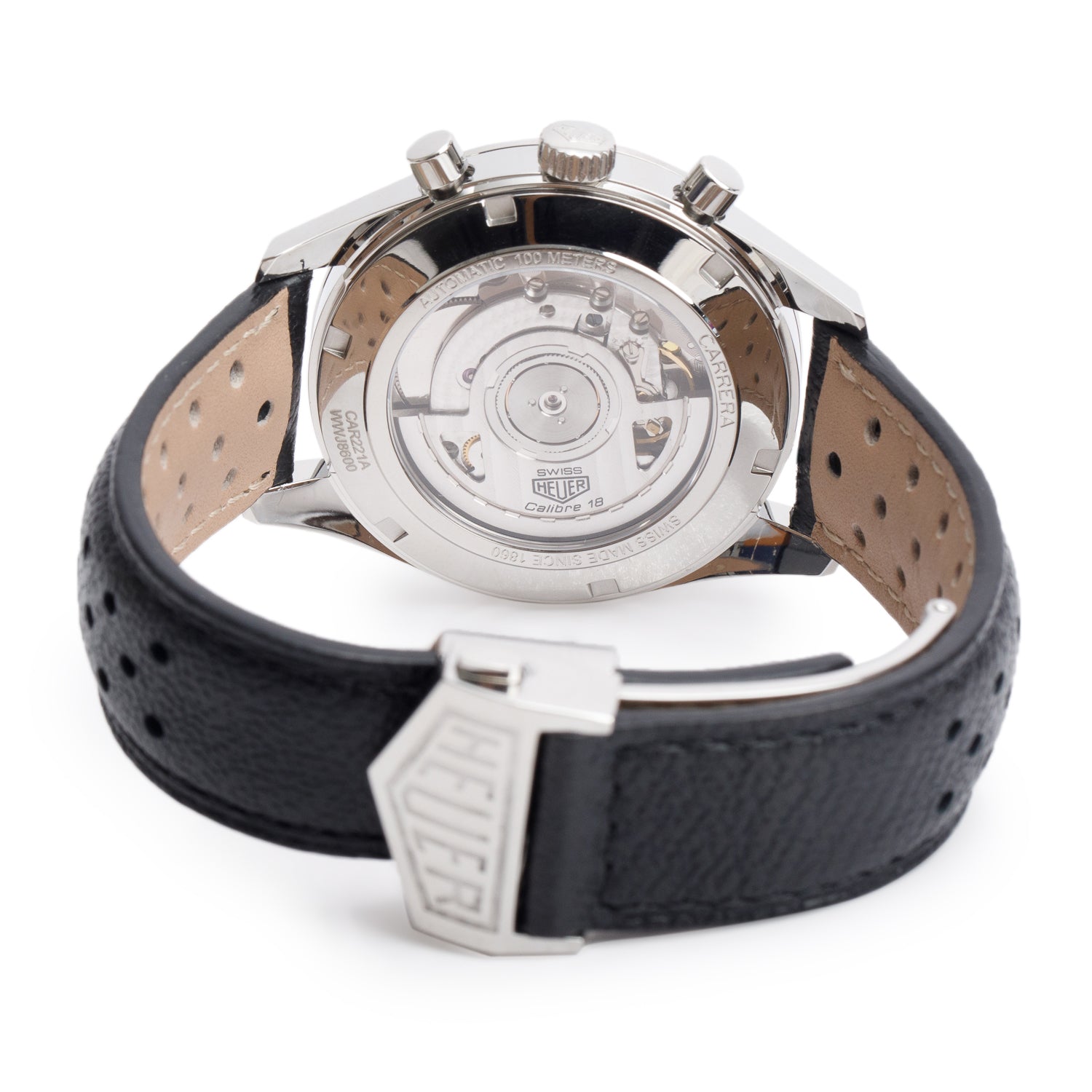 Tag Heuer Stainless Steel Carrera Calibre 18 Heritage 39 MM Automatic Chronograph Watch Silver Dial CAR221A w/ Box & Papers