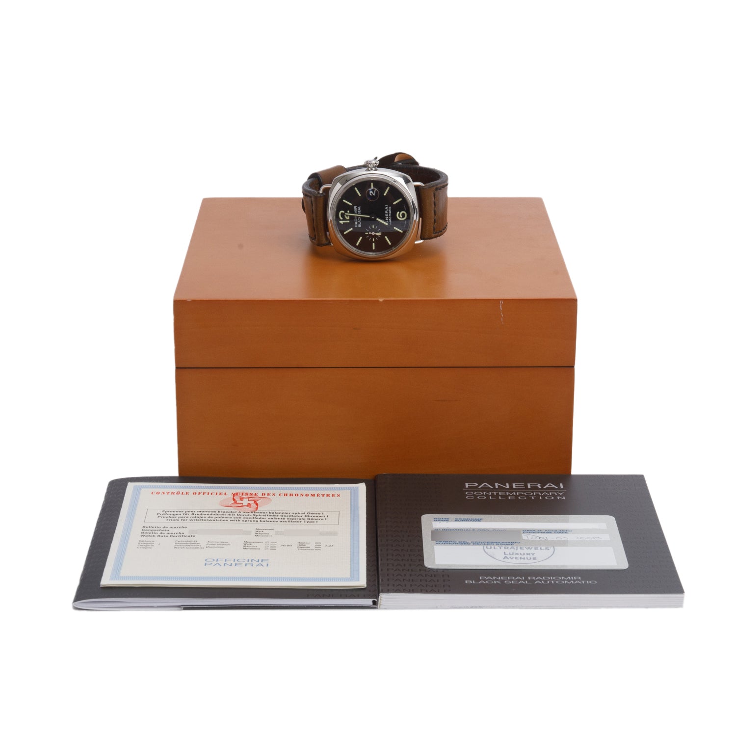 Panerai Stainless Steel Radiomir Black Seal 45 MM Automatic Watch Black Dial PAM00287 w/ Box & Papers