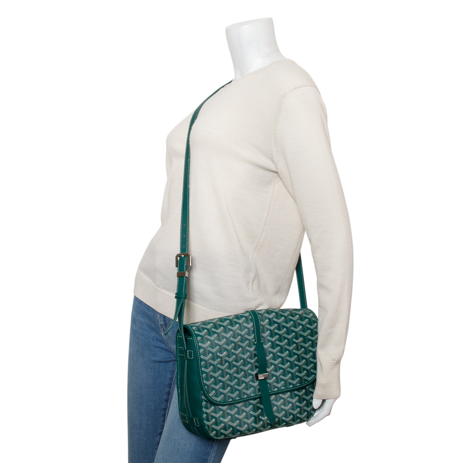 Goyard 2024 Green Goyardine Canvas & Leather II MM Messenger Bag