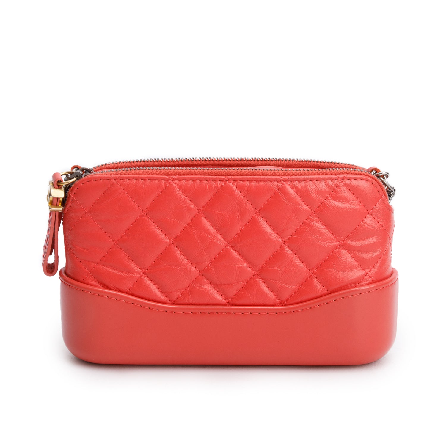 Chanel Pink Aged Calfskin Quilted Gabrielle Clutch on Chain w/ Authenticity Card