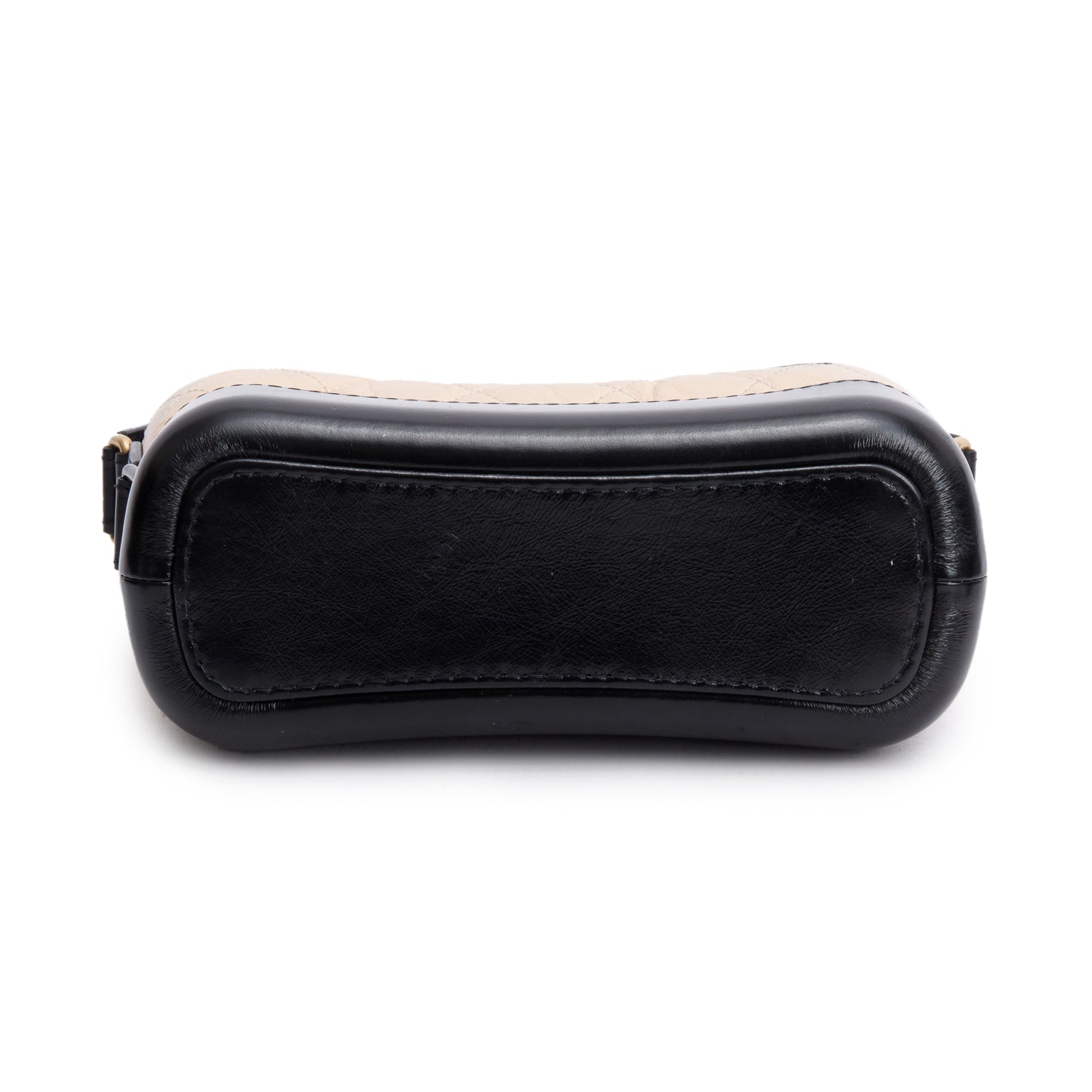 Chanel Black & Beige Aged Calfskin Leather Small Gabrielle Hobo w/ Authenticity Card