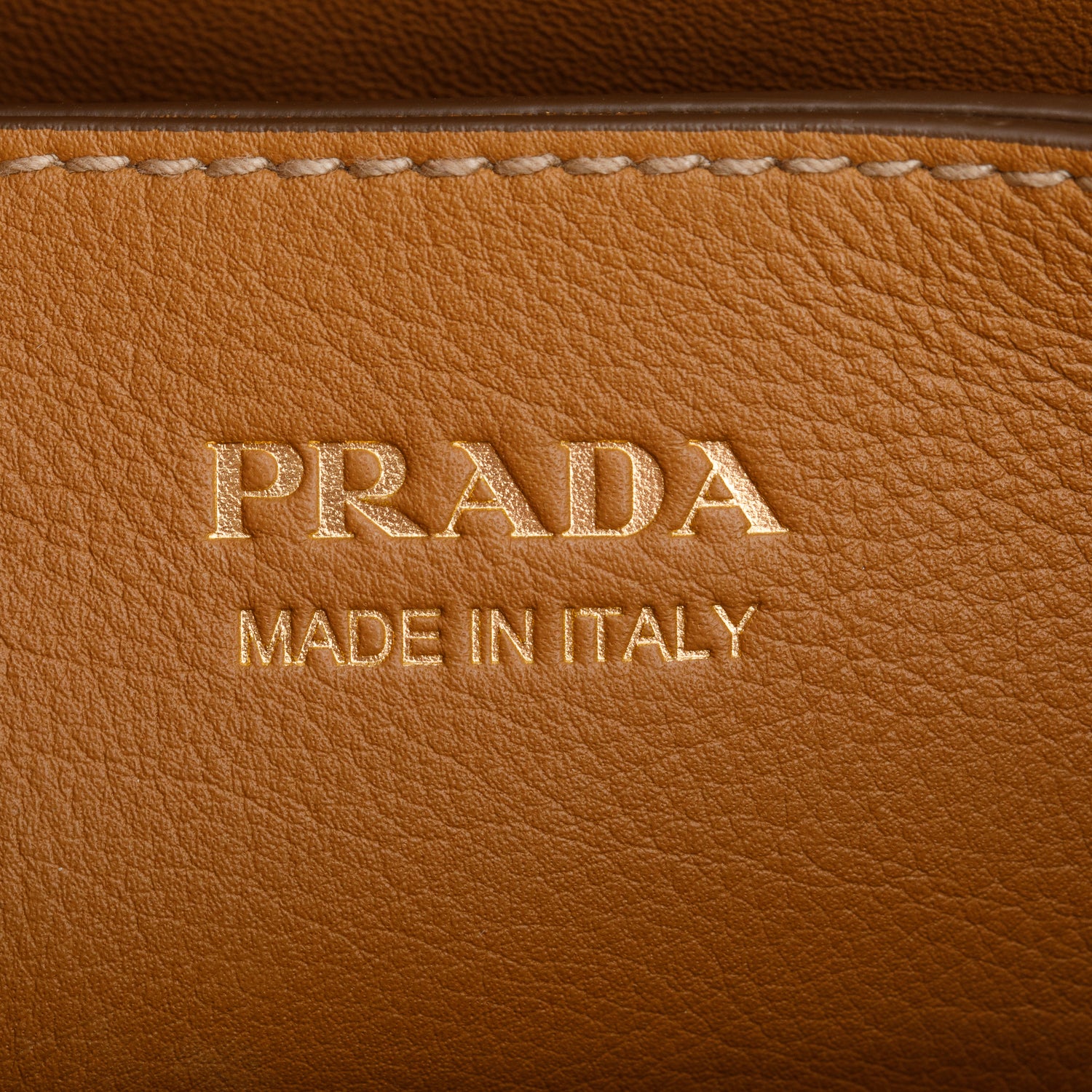 Prada Brown Nappa Leather Small Buckle Handbag w/ Belt & Strap