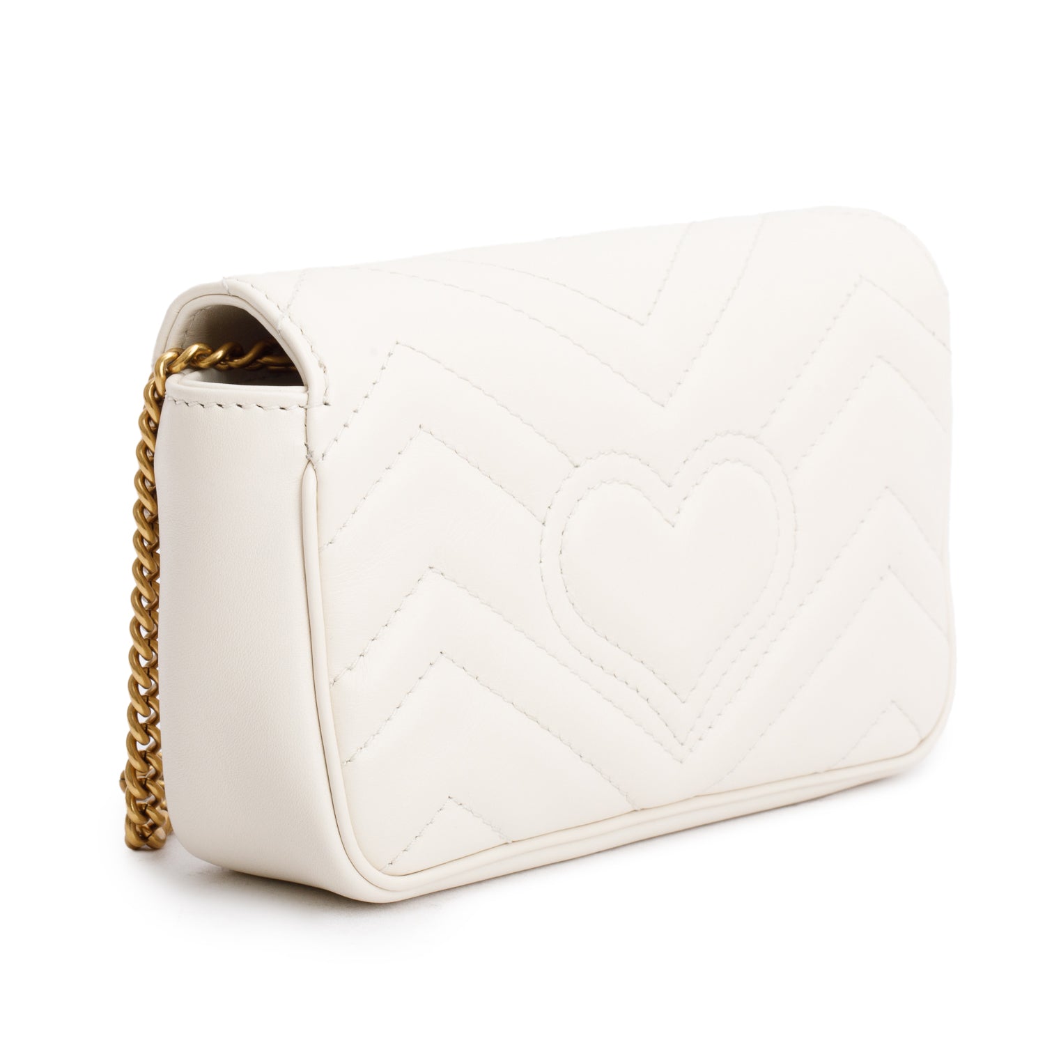 Gucci Cream GG Marmont Matelasse Leather Super Mini Bag