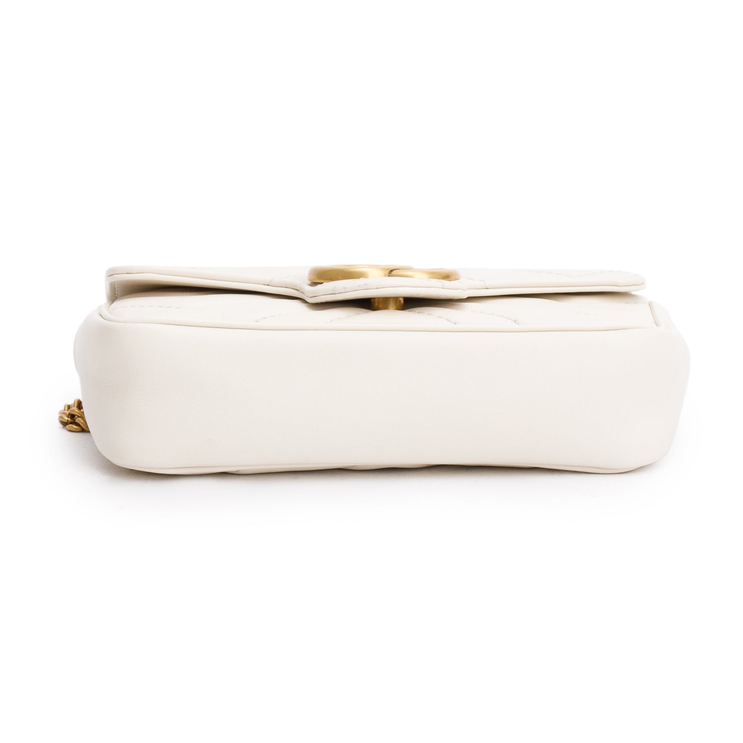 Gucci Cream GG Marmont Matelasse Leather Super Mini Bag