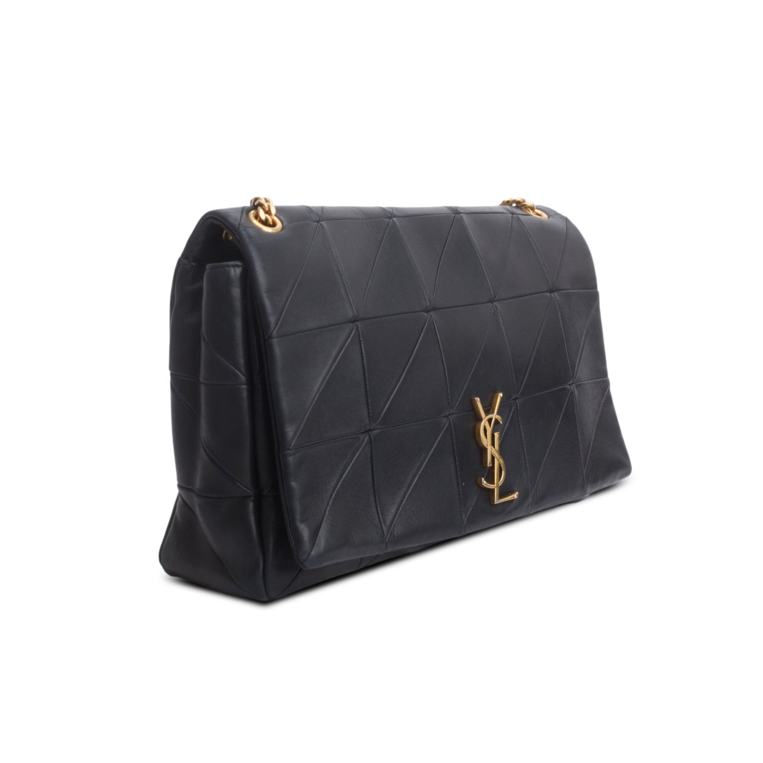 Saint Laurent Black Lambskin Matelasse Monogram Large Jamie 4.3 Shoulder Bag