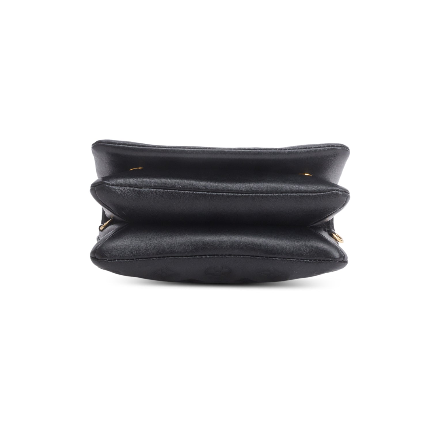 Louis Vuitton Black Lambskin Embossed Monogram Pochette Coussin