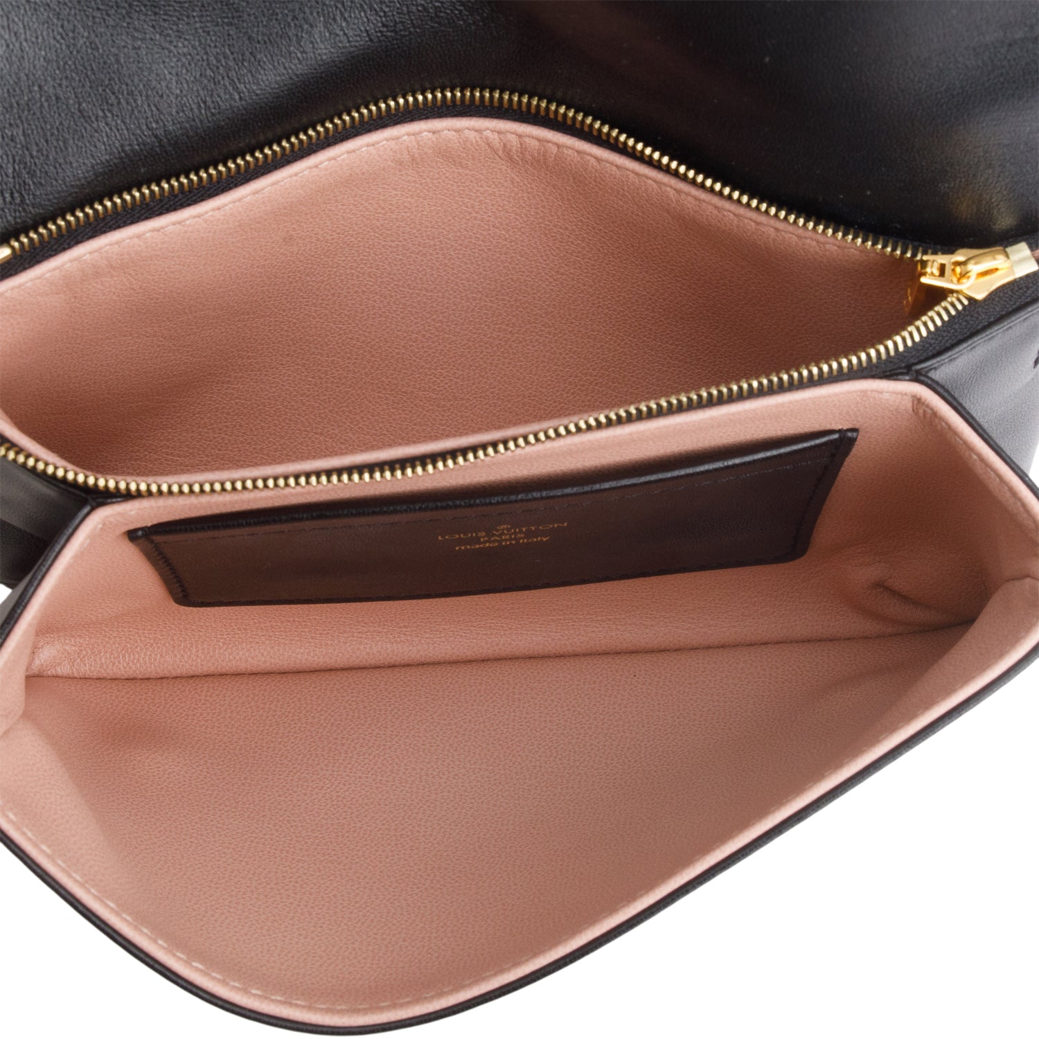 Louis Vuitton Black Lambskin Embossed Monogram Pochette Coussin