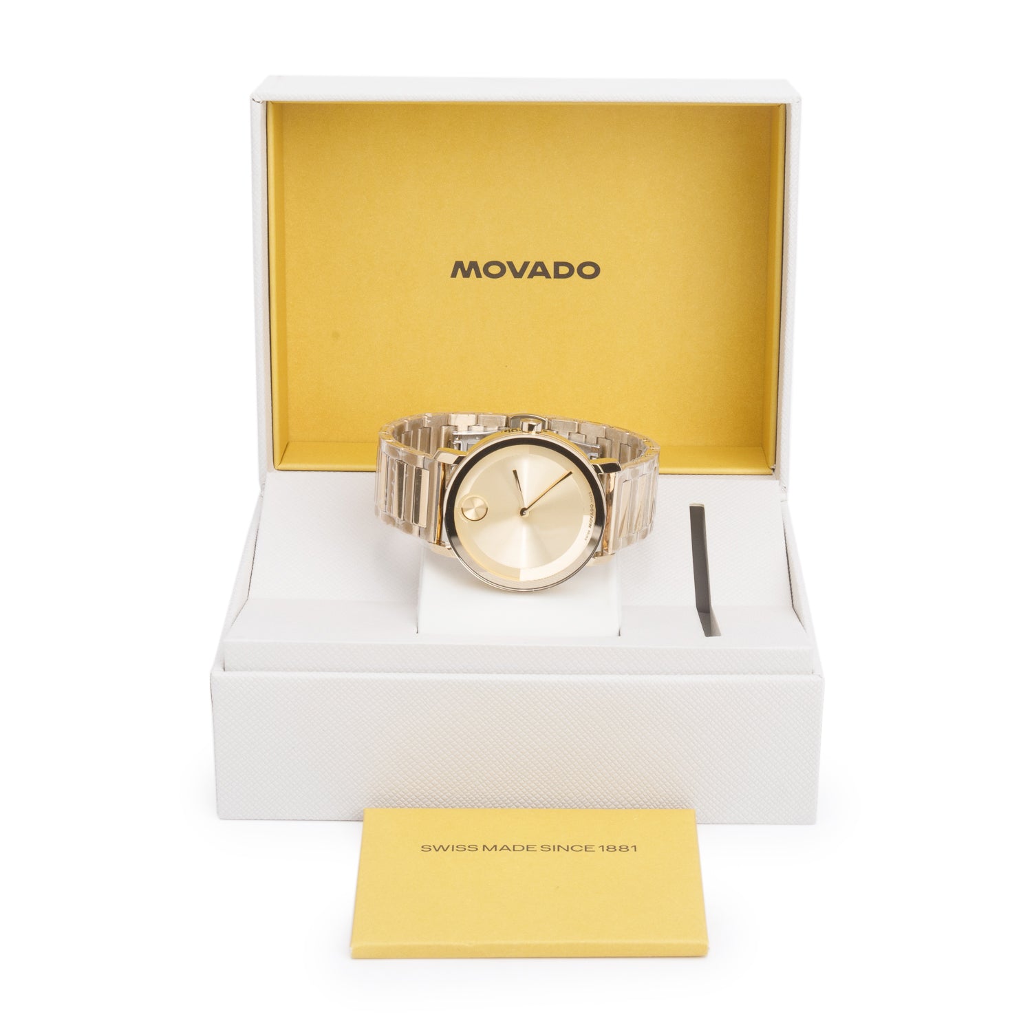 Movado Gold Plated Stainless Steel Bold Evolution 40 MM Quartz Watch w/ Box