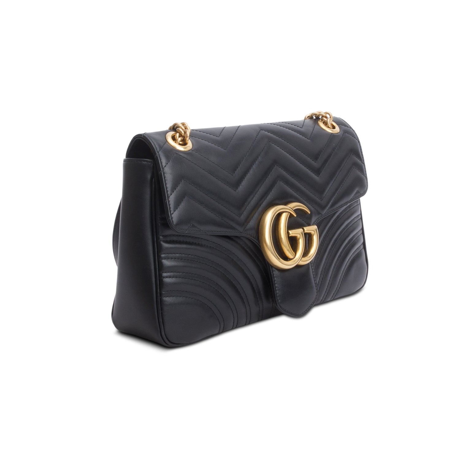 Gucci Black GG Marmont Matelasse Medium Shoulder Bag
