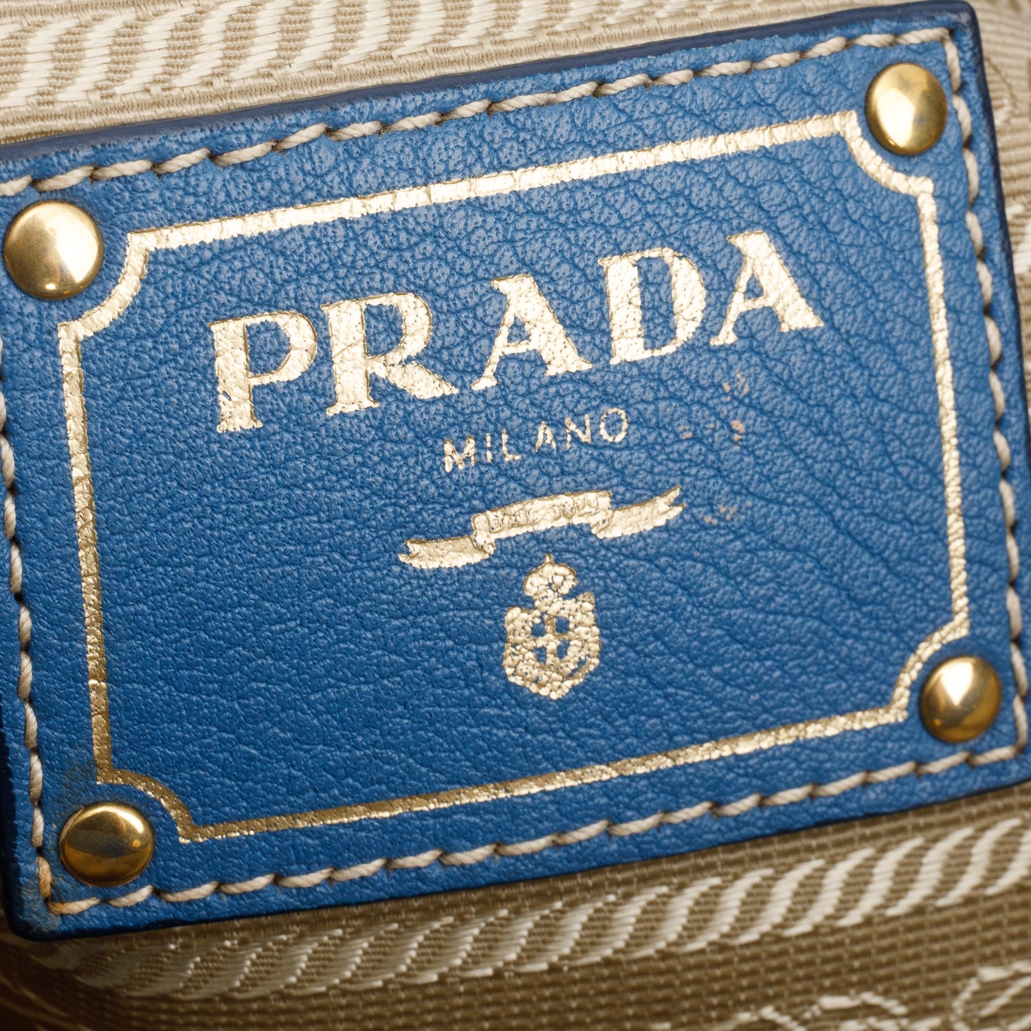 Prada Blue Vitello Daino Size Zip Tote w/ Authenticity Card