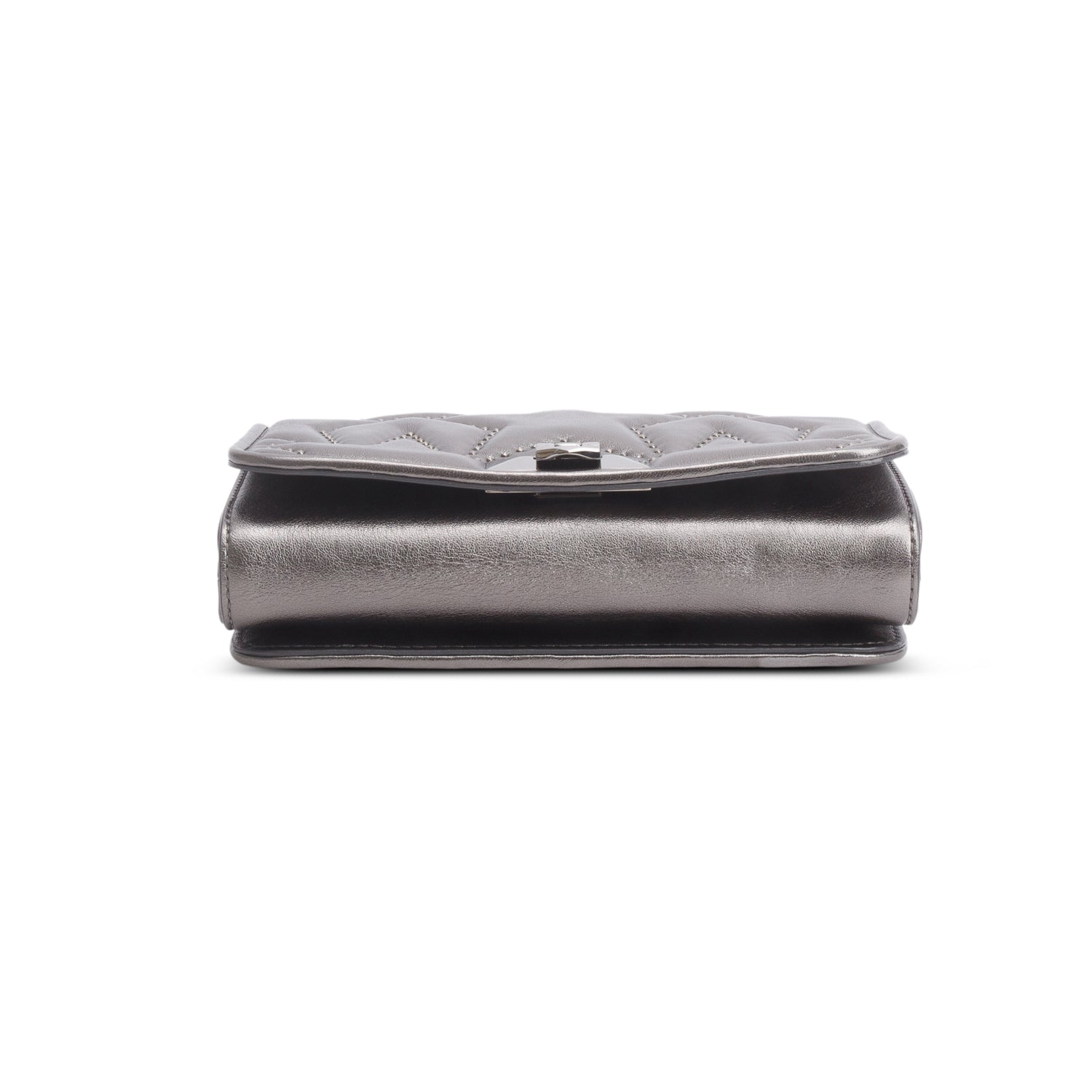 Jimmy Choo Silver Nappa Star Quilted Studded Helia Crossbody Bag