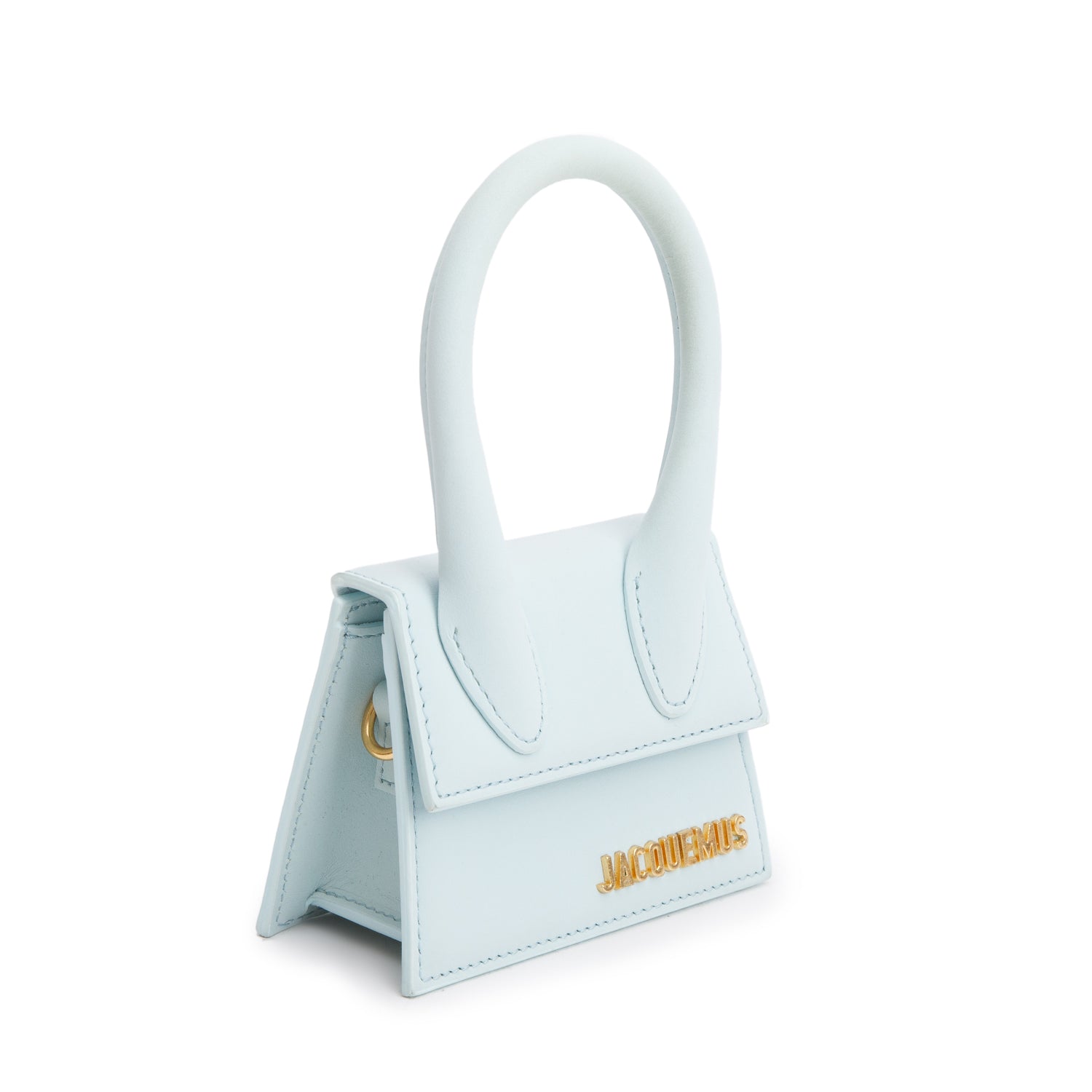 Jacquemus Blue Calfskin Leather Mini Signature Le Chiquito Handle Bag w/ Strap