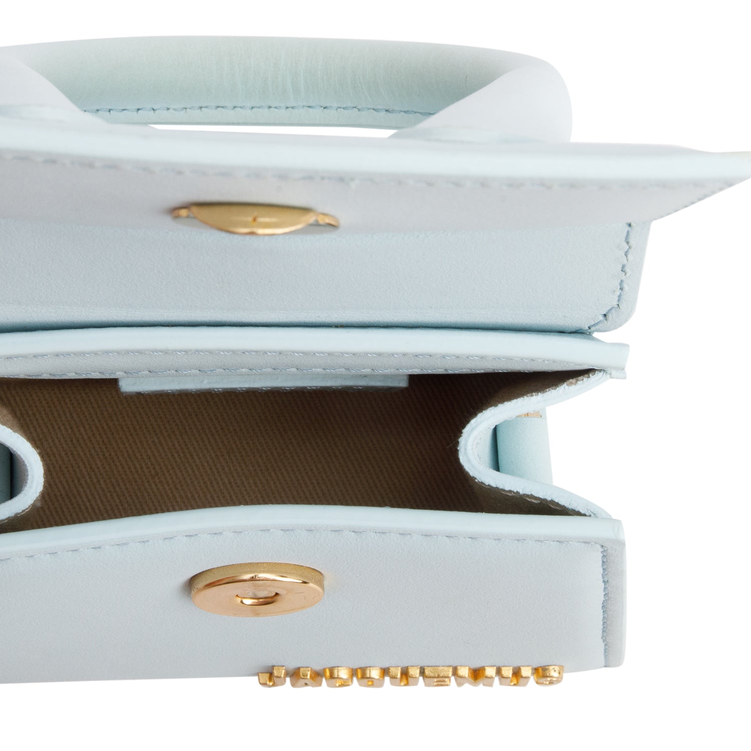 Jacquemus Blue Calfskin Leather Mini Signature Le Chiquito Handle Bag w/ Strap