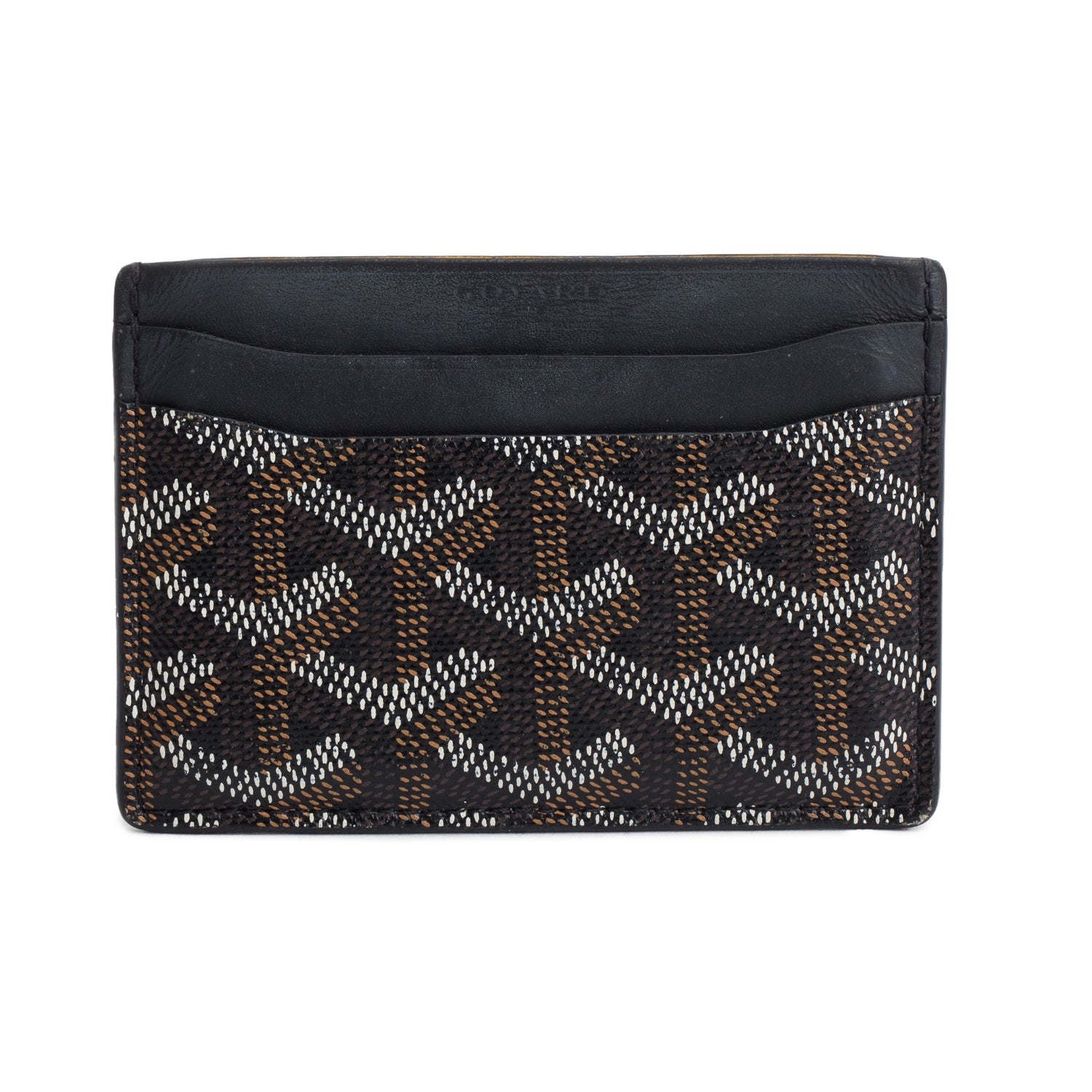 Goyard Black Leather & Coated Canvas Saint Sulpice Card Holder
