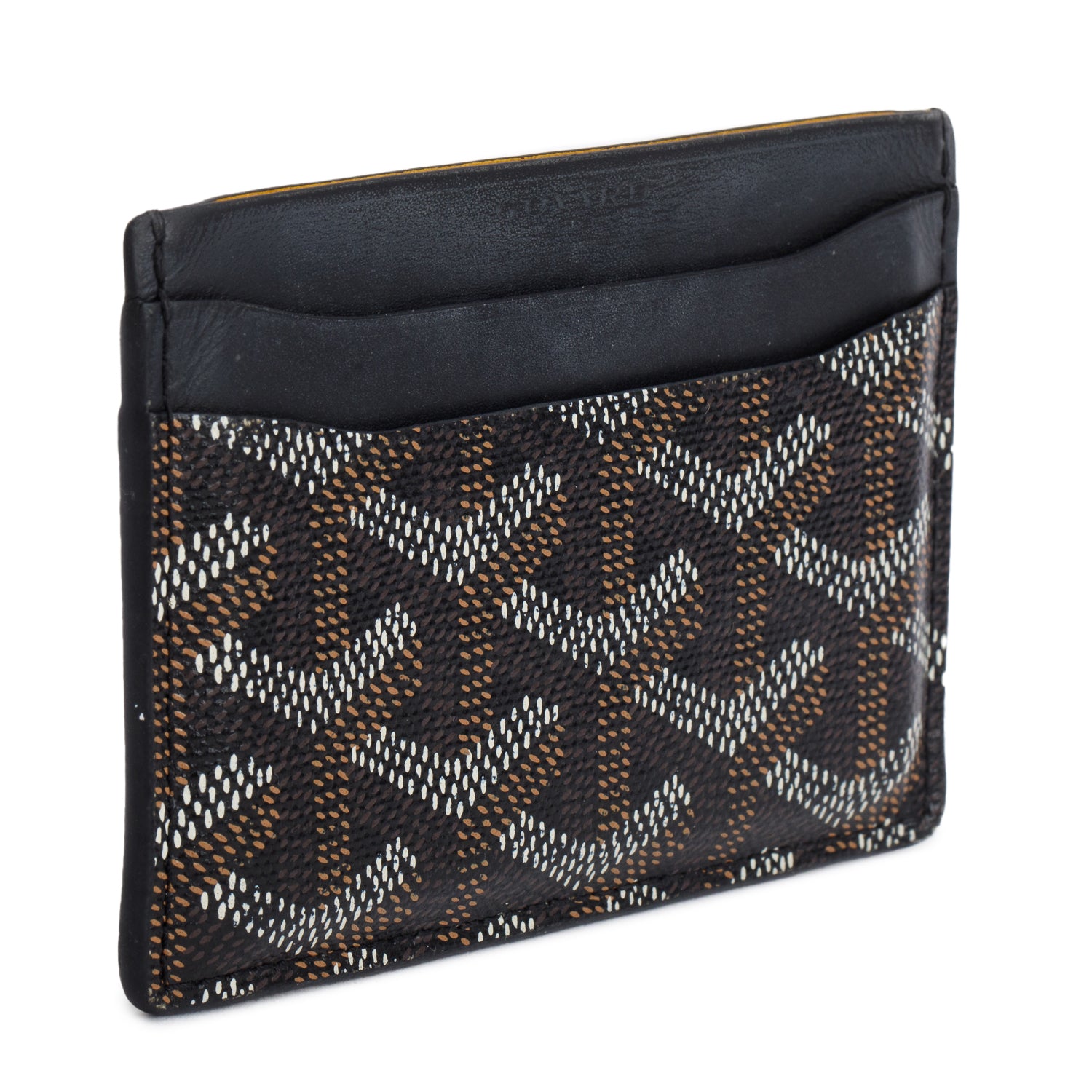Goyard Black Leather & Coated Canvas Saint Sulpice Card Holder