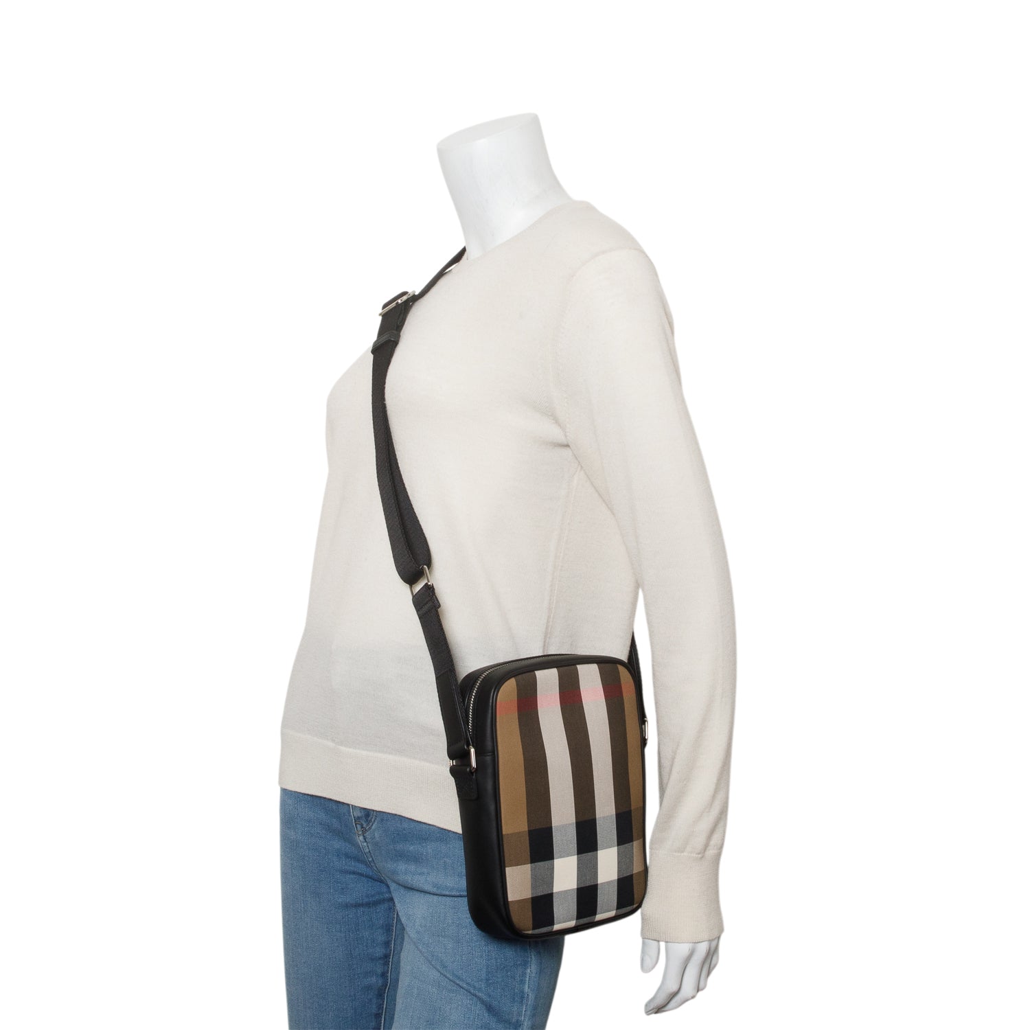 Burberry Brown Canvas Super Exploded Check Vertical Paddy Camera Bag