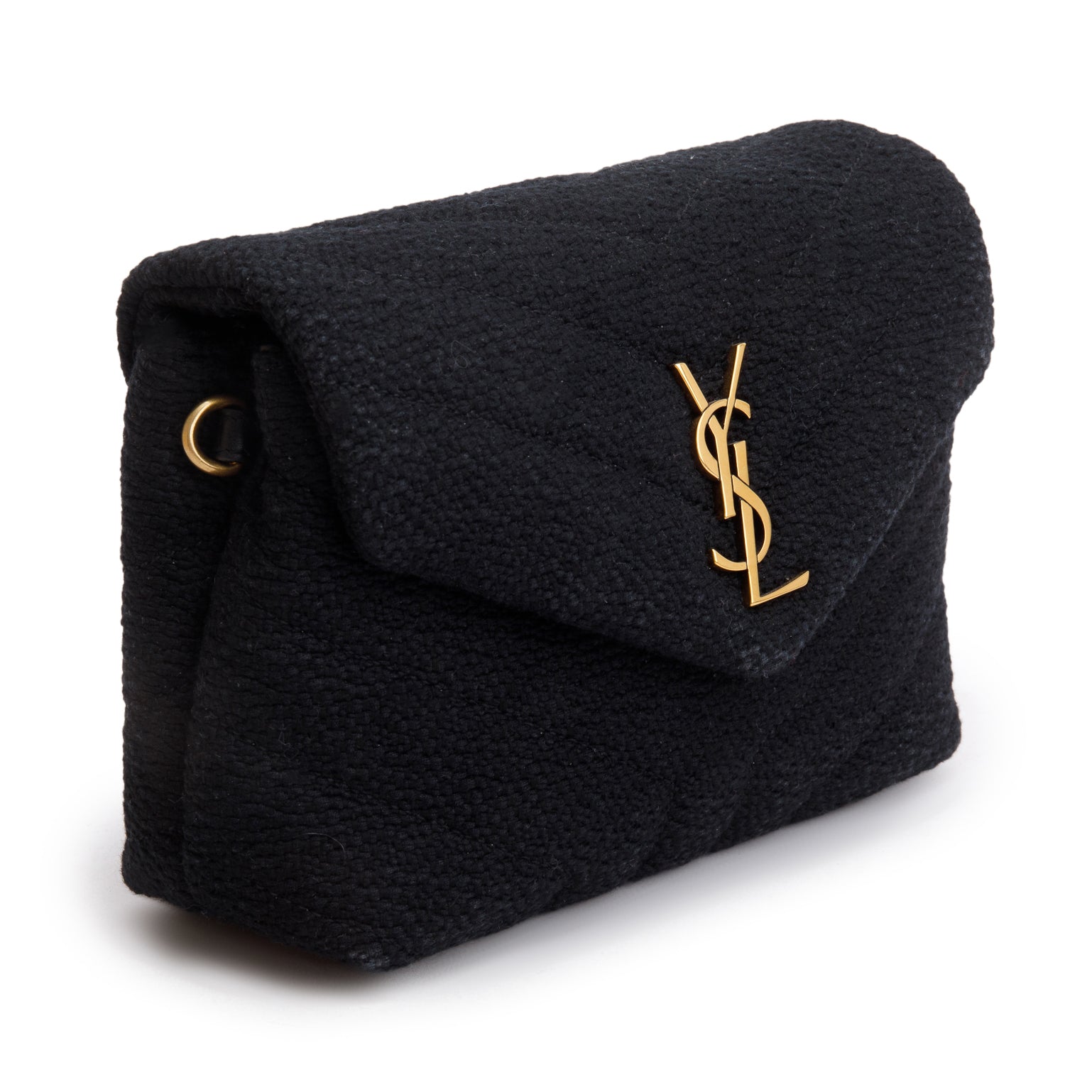 Saint Laurent 2023 Black Tweed Y Quilted Monogram Toy Loulou Crossbody Bag