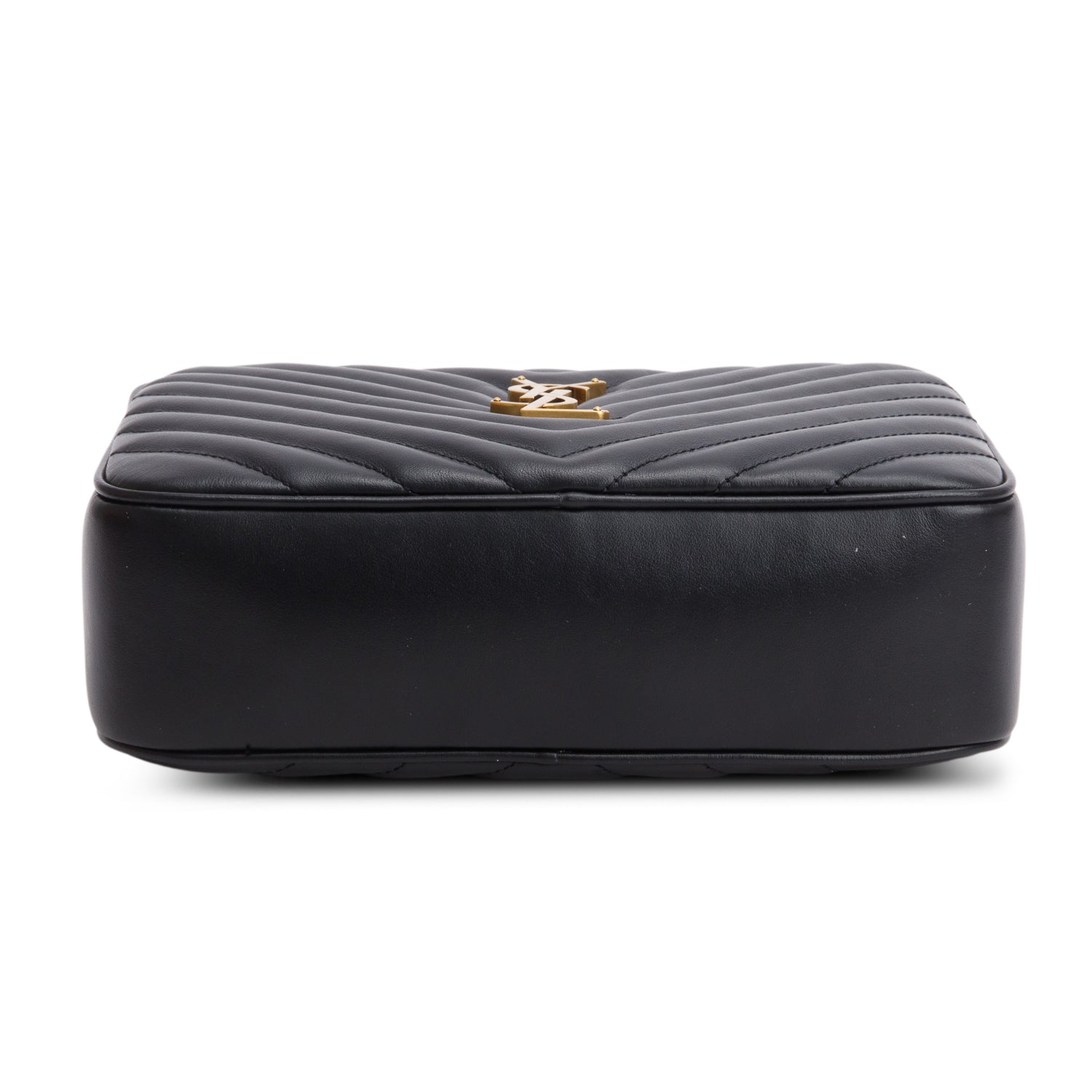 Saint Laurent 2022 Black Calfskin Matelasse Monogram Lou Camera Bag w/ Box