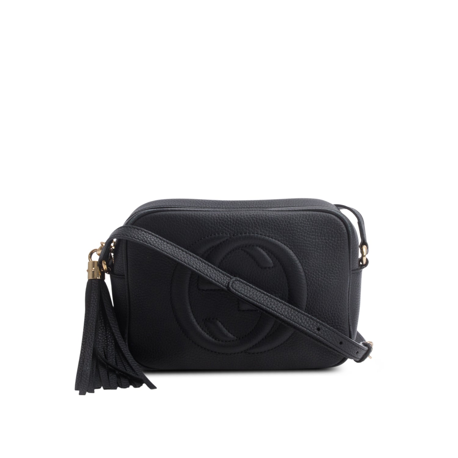Gucci Black Pebbled Calfskin Leather Small Soho Disco Bag