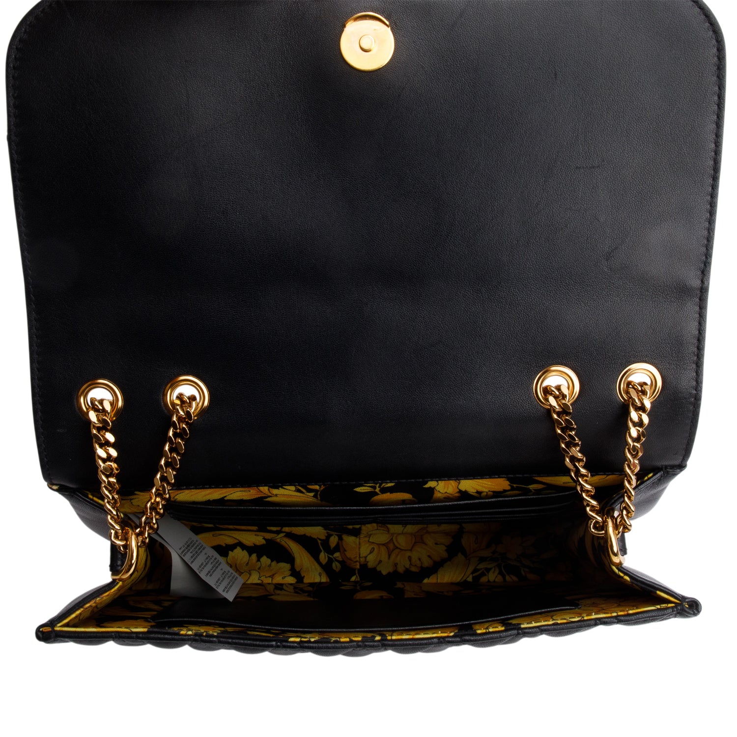 Versace Black Quilted Leather Virtus Shoulder Bag w/ Box