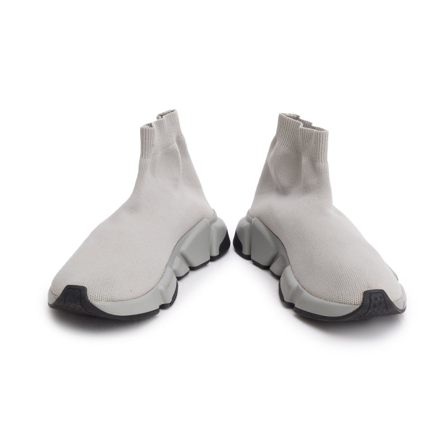 Balenciaga Grey Knit Graffiti Sole Speed Trainer Sock Sneaker, Size 39 w/ Box
