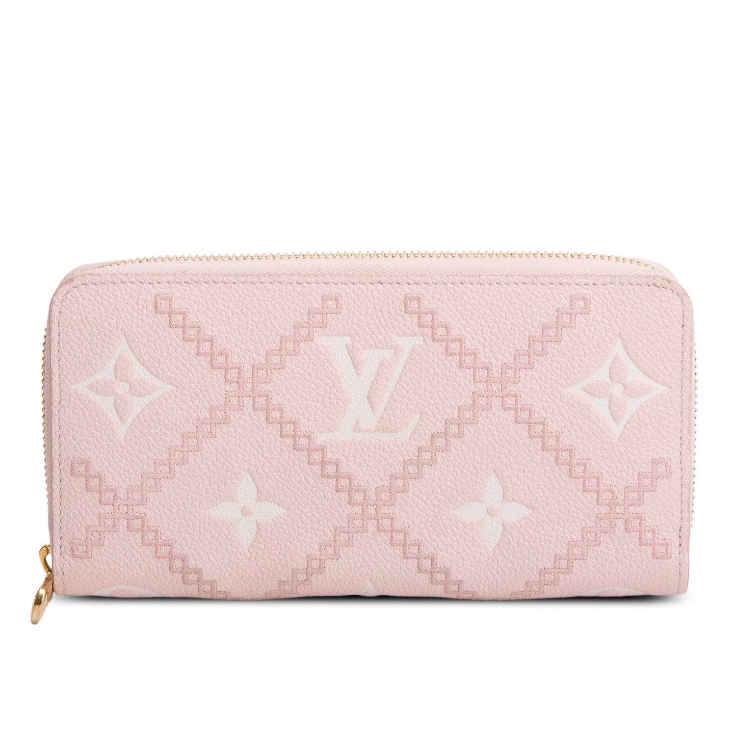 Louis Vuitton Pink Monogram Empreinte Broderie Leather Zippy Wallet w/ Box