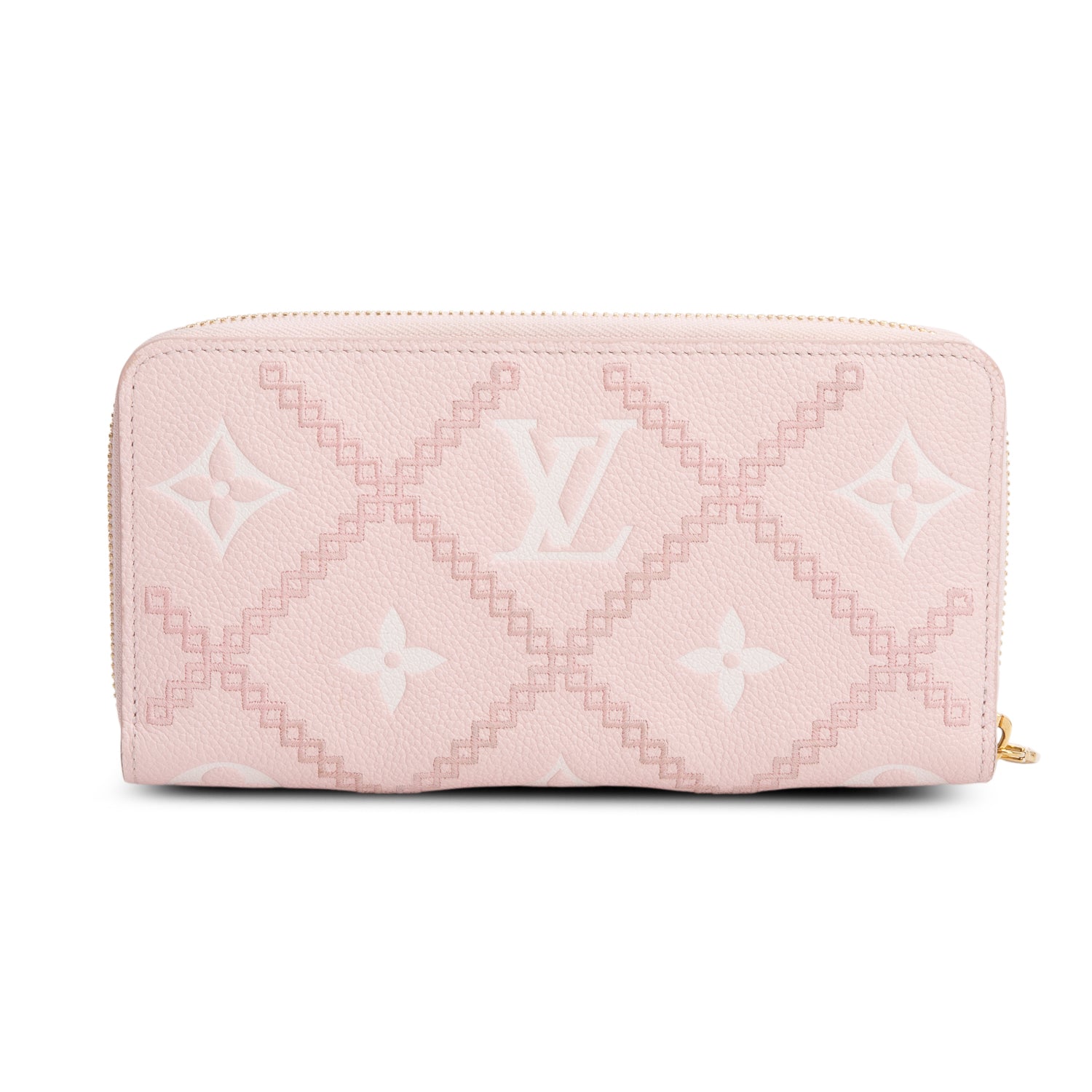 Louis Vuitton Pink Monogram Empreinte Broderie Leather Zippy Wallet w/ Box