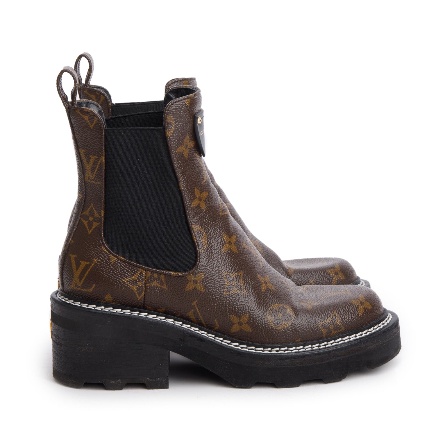 Louis Vuitton 2020 Monogram Beaubourg Chelsea Boot, Size 36